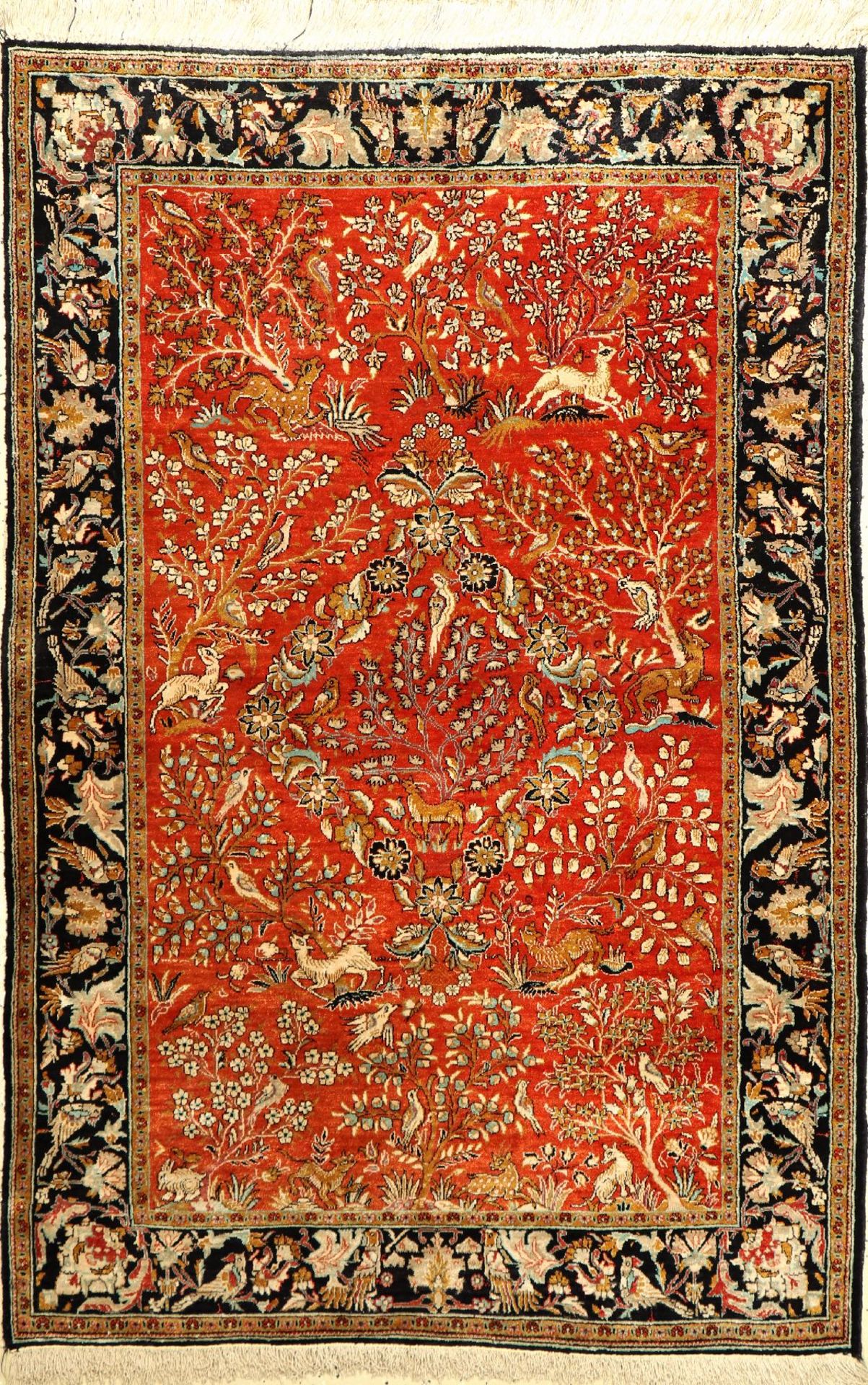 Seiden Ghom alt, Persien, ca. 40 Jahre, reine Naturseide, ca. 161 x 108 cm, EHZ: 2Silk Qum Rug,
