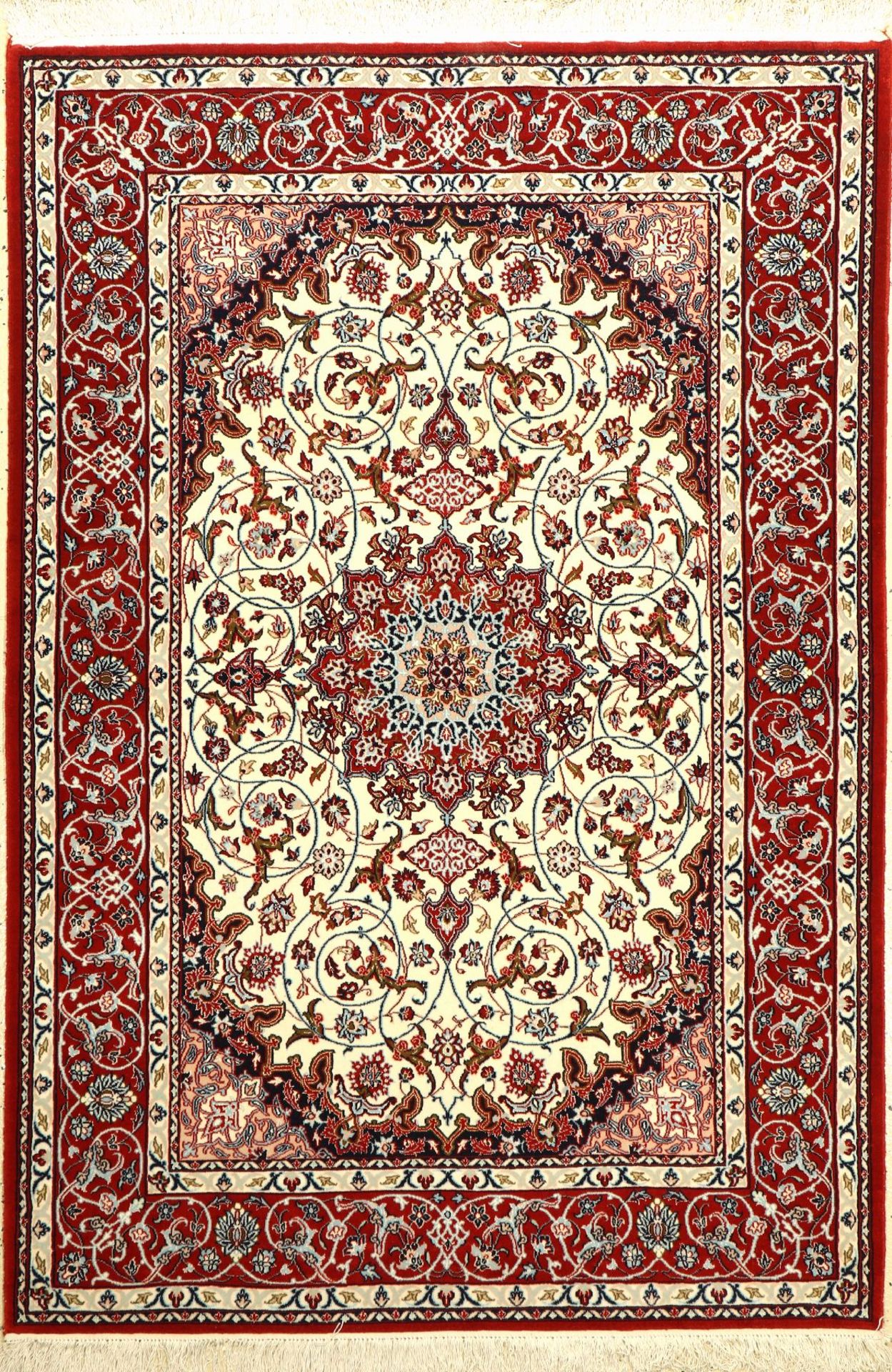 Esfahan fein, Persien, ca. 10 Jahre, Korkwolle mit und auf Seide, ca. 167 x 107 cm,EHZ: 1-2 (