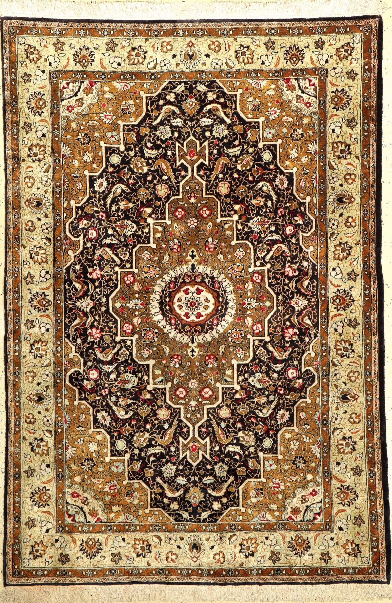 Seiden Ghom alt, Persien, ca. 40 Jahre, reine Naturseide, ca. 159 x 108 cm, EHZ: 2 (fachkundig