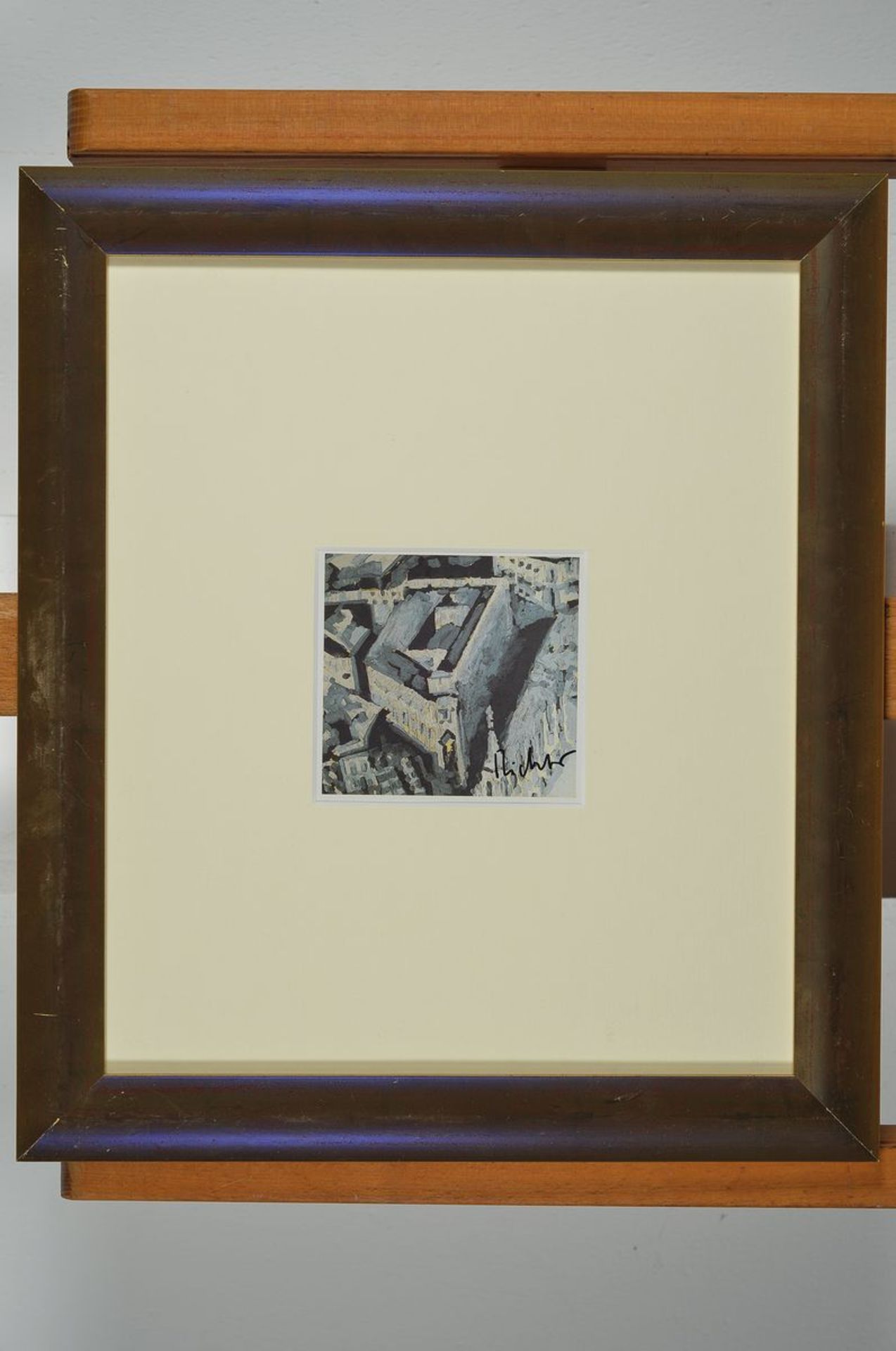 Gerhard Richter, geb. 1932, Kunstpostkarte, handsign., ca. 15x10,5 cm, unter Glas gerahmt,gesamt - Image 2 of 2