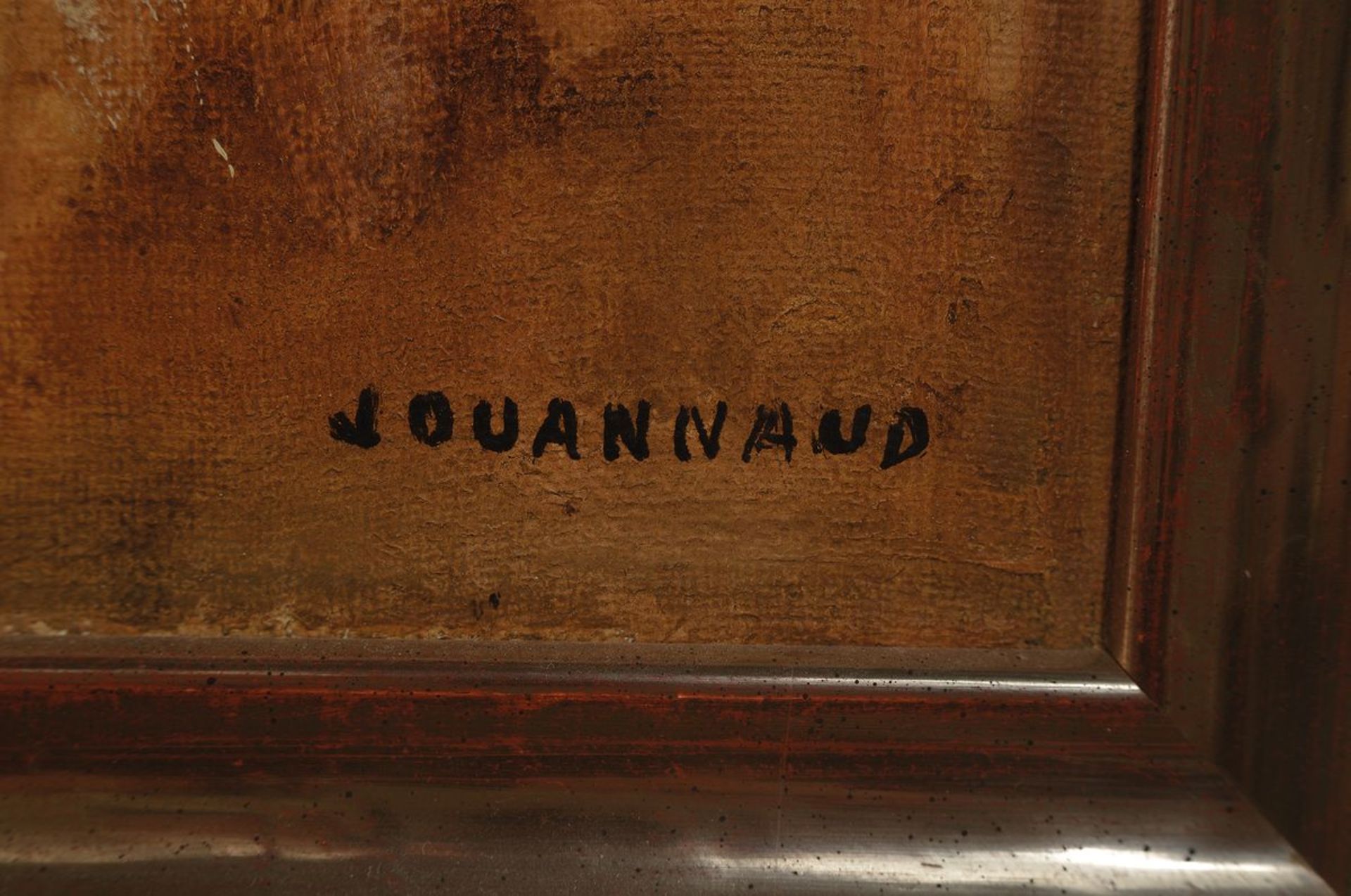 Yves Jouannaud, 1924-1995, Tabak Kollegium, öl/Lwd, rückseitig auf altem Etikett betitelt, rechts - Image 2 of 2