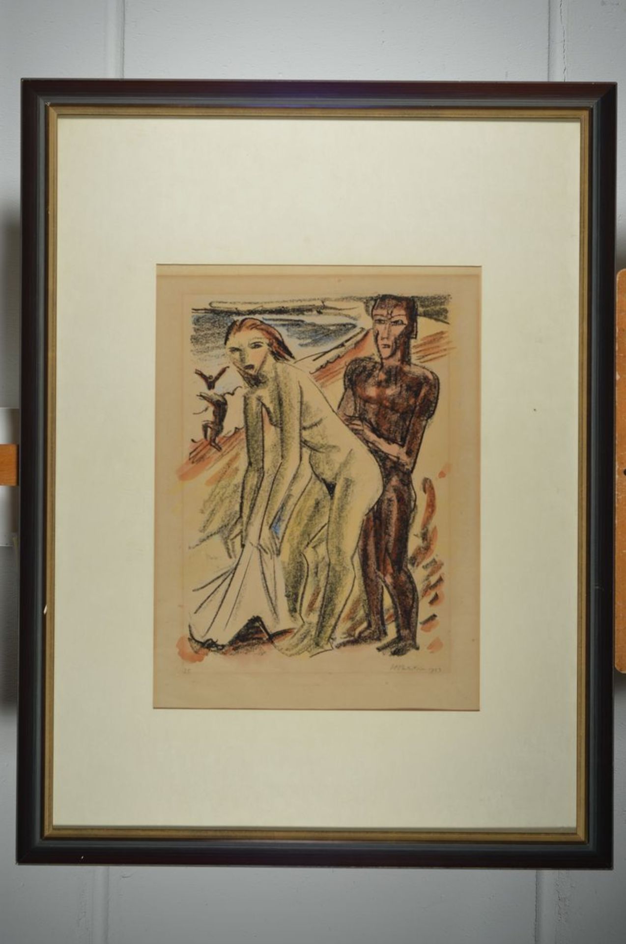 Hermann Max Pechstein, 1881 Zwickau-1955 Berlin, Aquarell, Titel: Nach dem Bade., mit Bleistift - Bild 2 aus 2