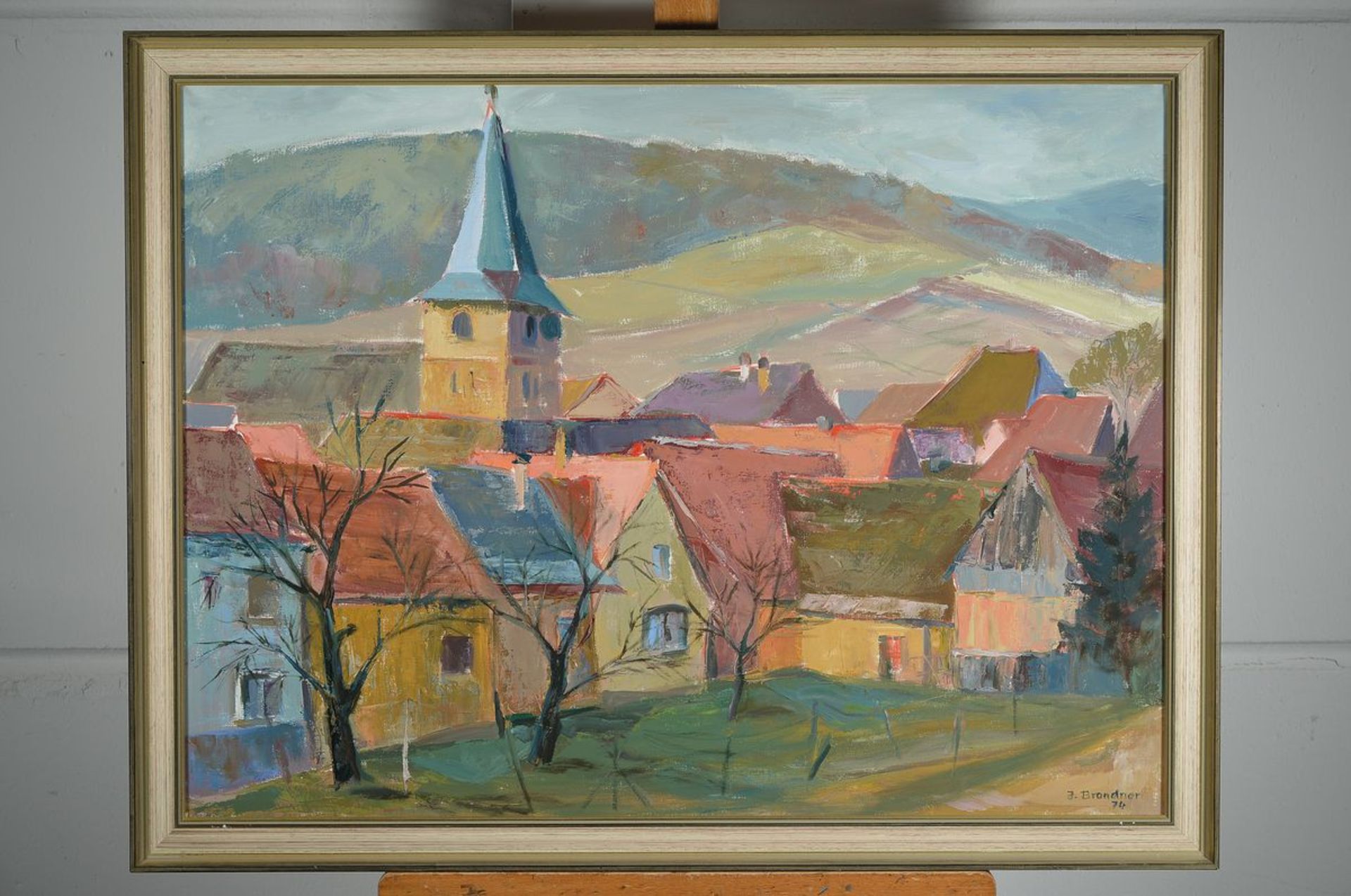 Ingeborg Brandner, geb. 1920, Malerin aus Dörrenbach, zwei Arbeiten: Ansicht von Dörrenbach, Öl/Lwd, - Image 3 of 4