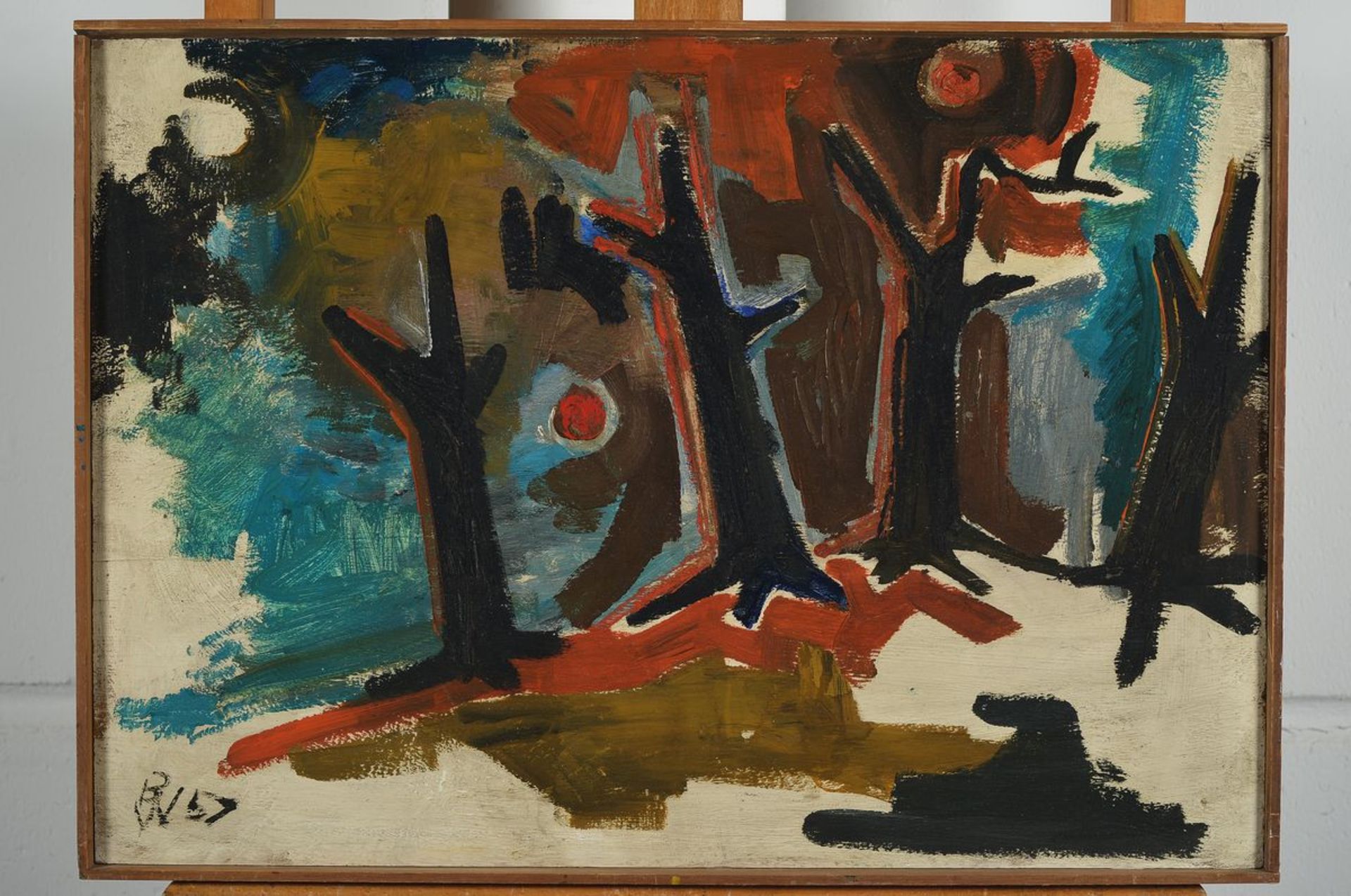 Willi Briant, 1922-2015, 2 Arbeiten in Öl auf Holz, 1x Winterwald, 1x x 3 weibliche Akte, beide - Image 4 of 4