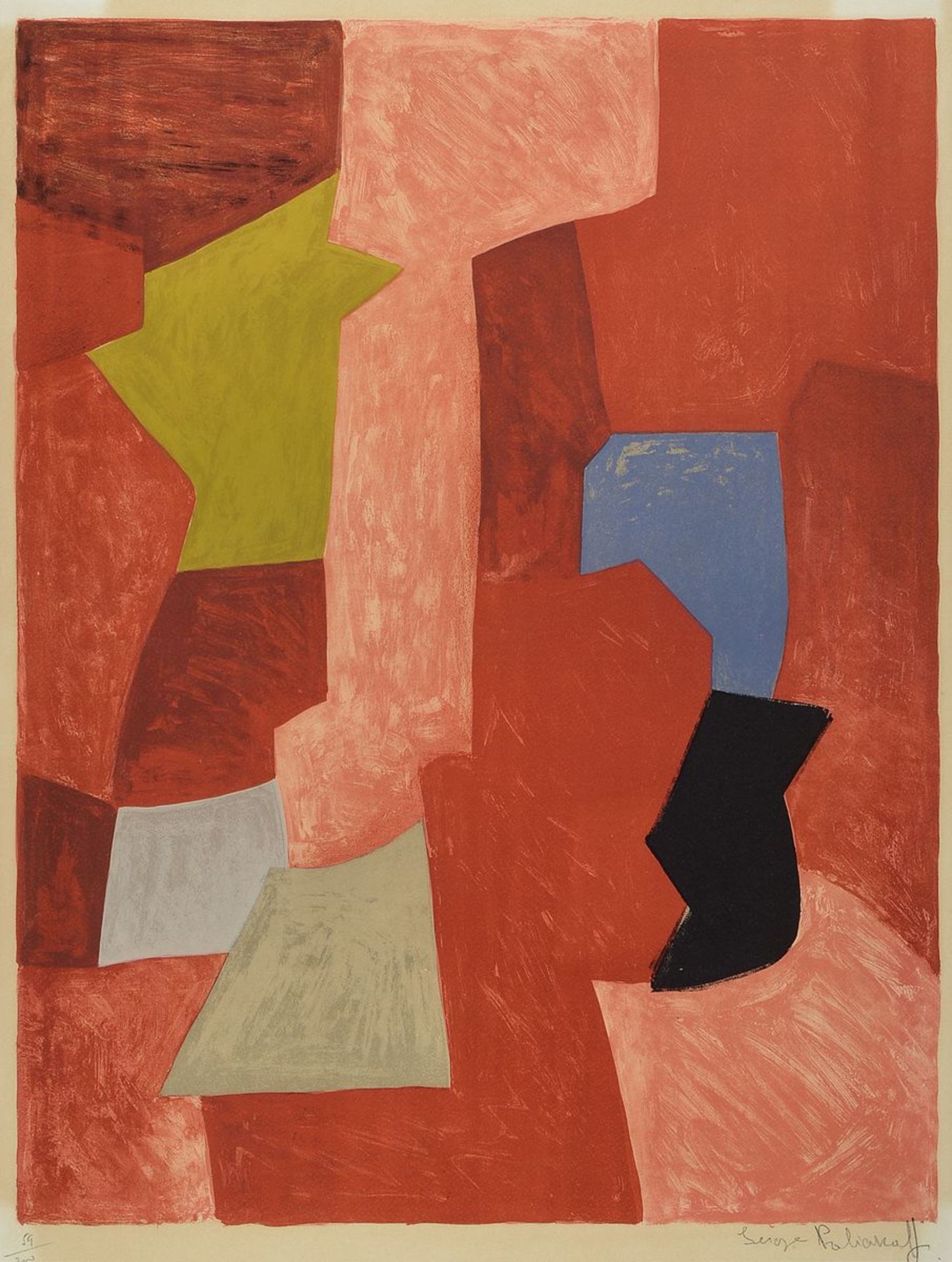 Serge Poliakoff, 1900 Moskau-1969 Paris, Farblithographie, handsigniert und num. 59/200,