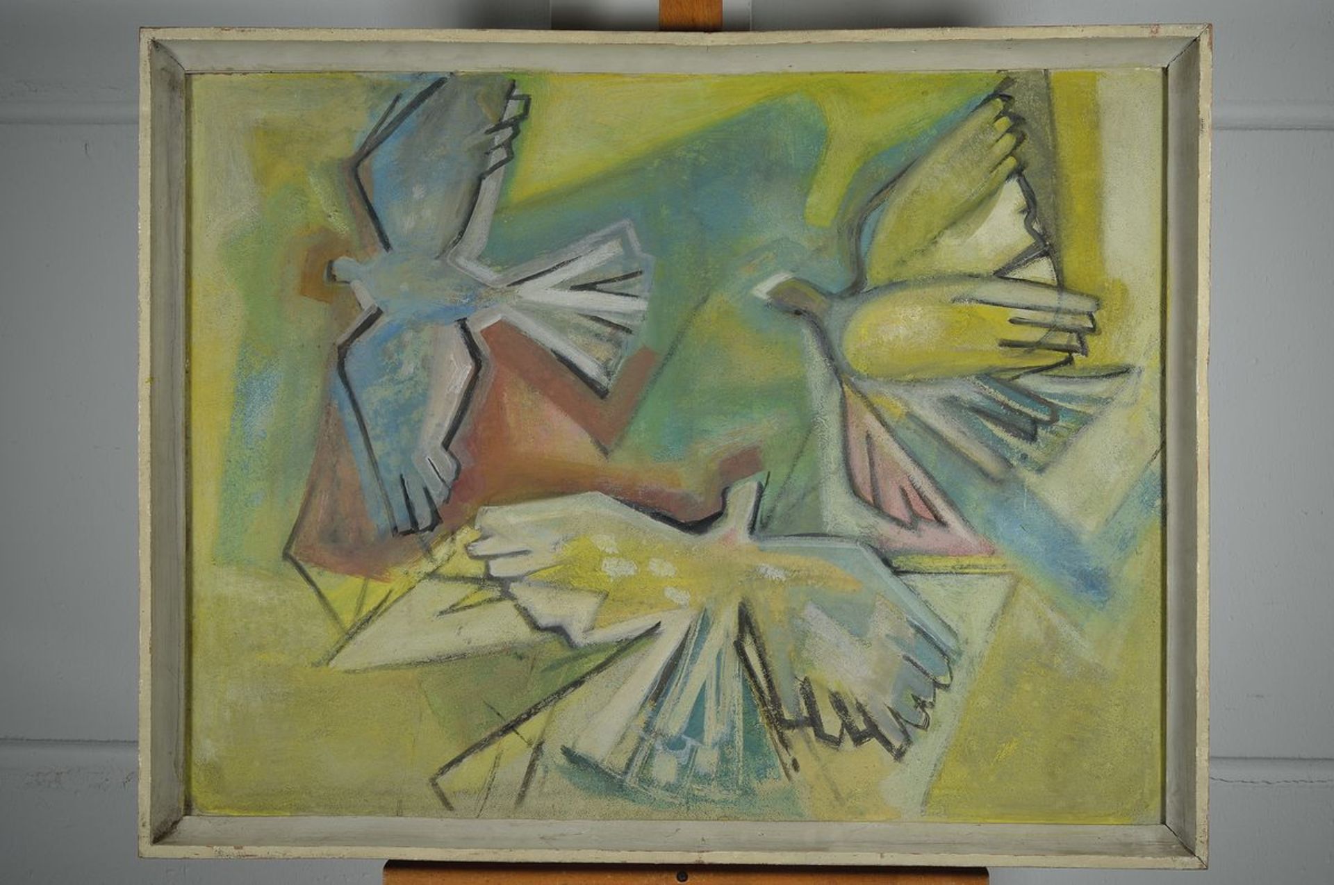 Willi Briant, 1922-2015, Vögel, Tempera auf Hartfaser, unsigniert, rückseitig Etikett der Winter- - Bild 2 aus 2