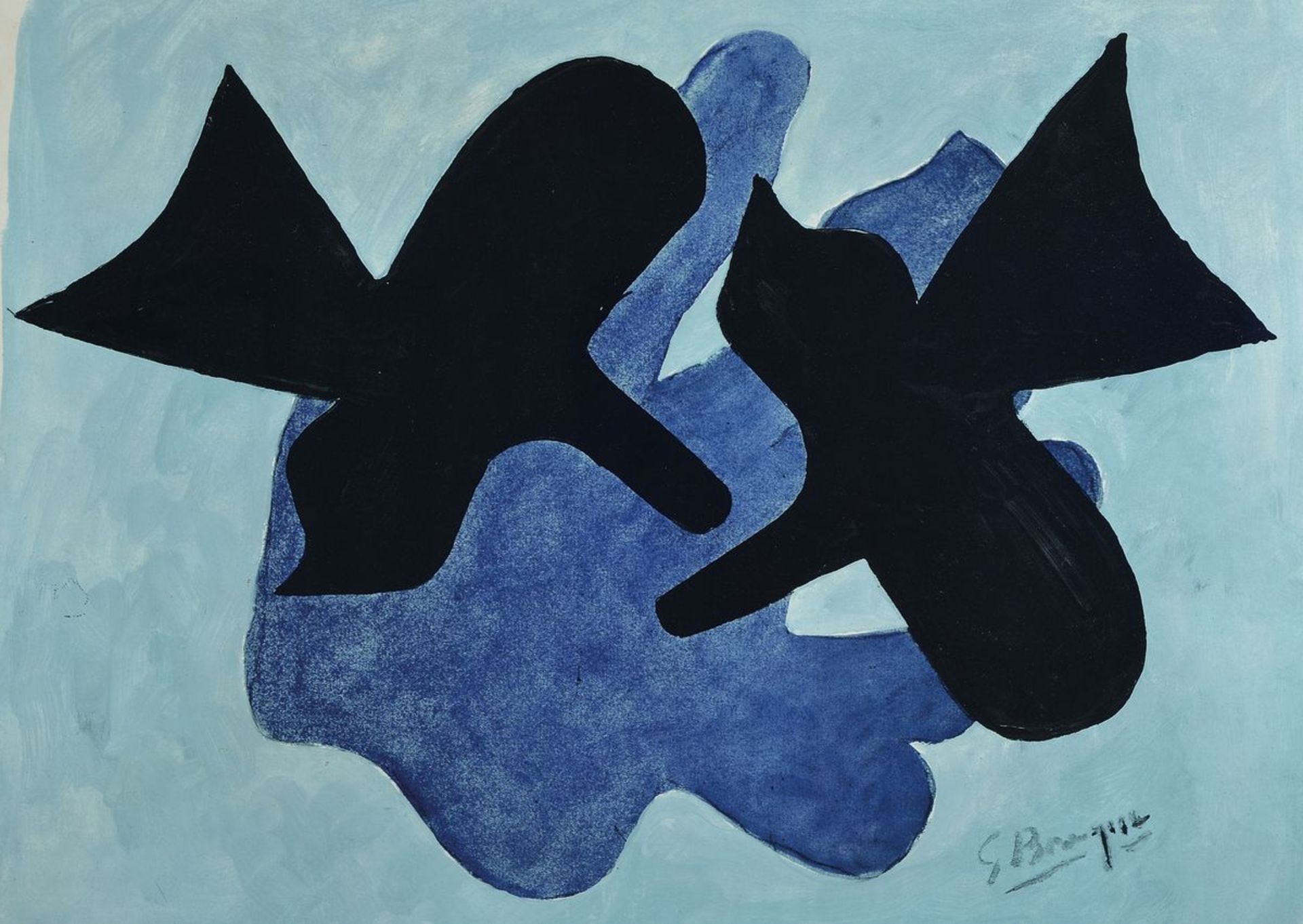 Georges Braque, 1856-1916 Paris, Farblithografie, sign., unter Glas gerahmt, ca. 61x83,5 cmGeorges