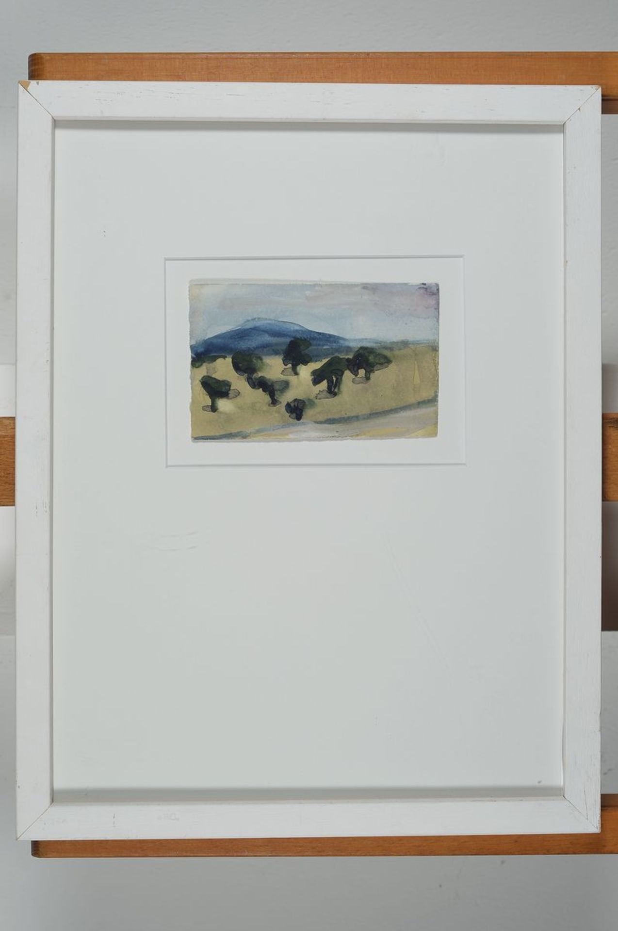 Klaus Fussmann, geb. 1938 Velbert, Aquarell, Hügellandschaft mit Bäumen, unsigniert, ca. 9 x 14 - Bild 2 aus 2