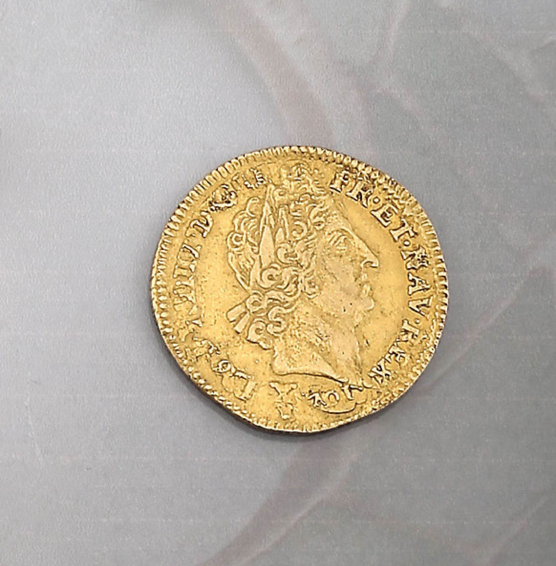 Goldmünze, Louis d'or, Frankreich, 1701Gold coin, Louis d'or, France, 1701