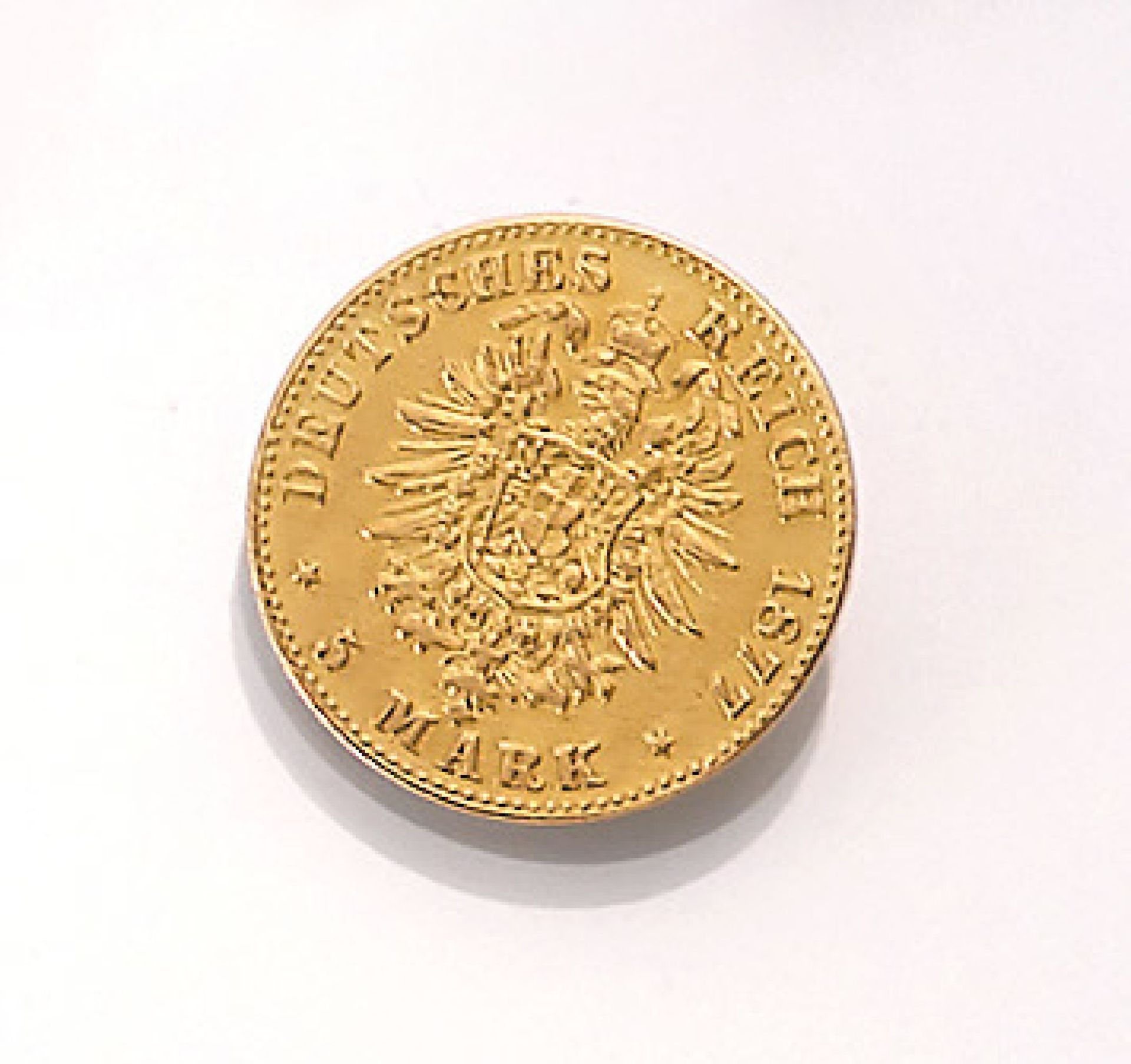 Goldmünze, 5 Mark, Deutsches Reich, 1877, Freie und Hansestadt Hamburg, Prägemarke JGold coin, 5
