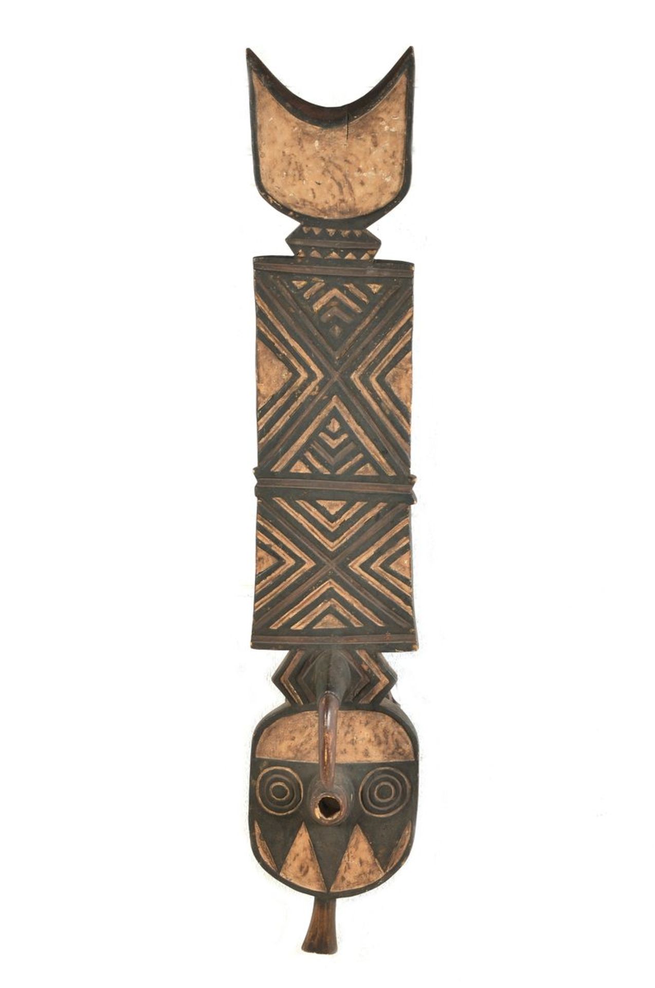 Plattenmaske, Bobo, Burkina Faso, ca. 60 -70 Jahre alt, Hartholz aus einem Stück geschnitzt,