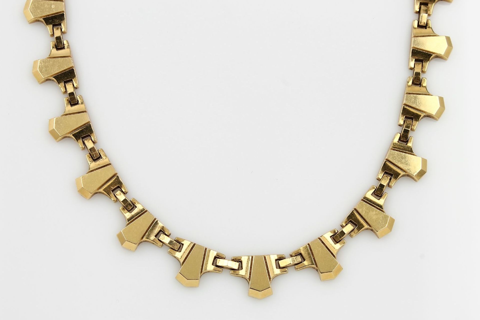 18 kt Gold Collier, GG 750/000, ca. 35.27 g, L. ca. 41.5 cm, Kastenschloß mit Sicherheitsacht18 kt