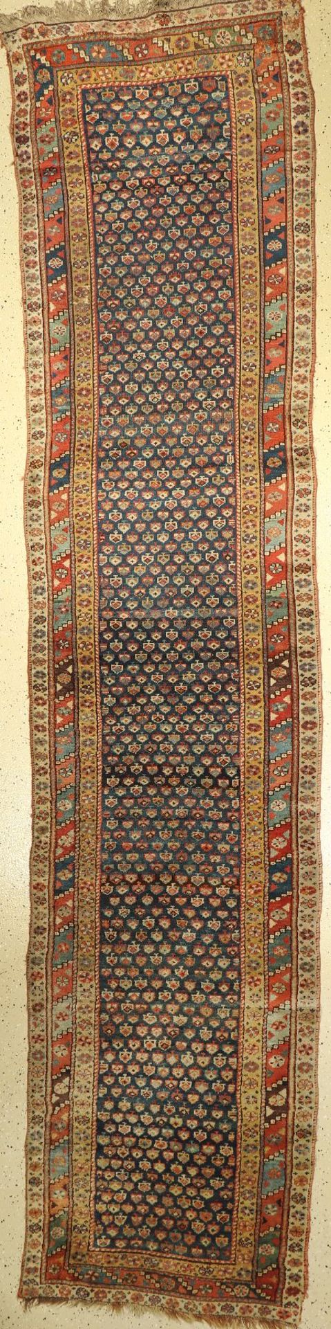 Kurdische "Galerie" antik, Persien, um 1900, Wolle auf Wolle, ca. 418 x 93 cm, EHZ: 3Kurdish Runner,