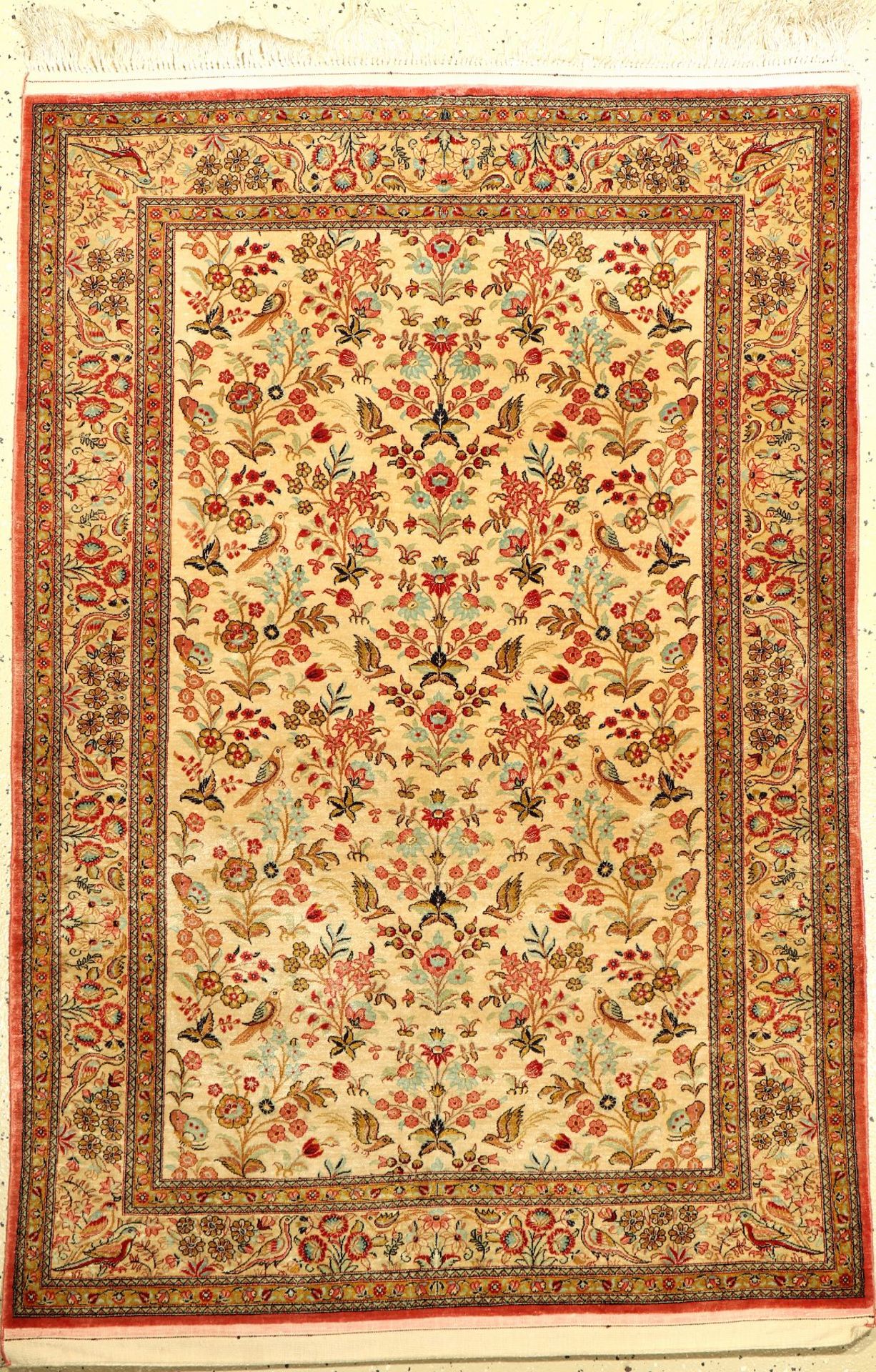 Seiden Ghom fein, Persien, ca. 20 Jahre, reine Naturseide, ca. 156 x 106 cm, EHZ: 2Silk Qum Rug,