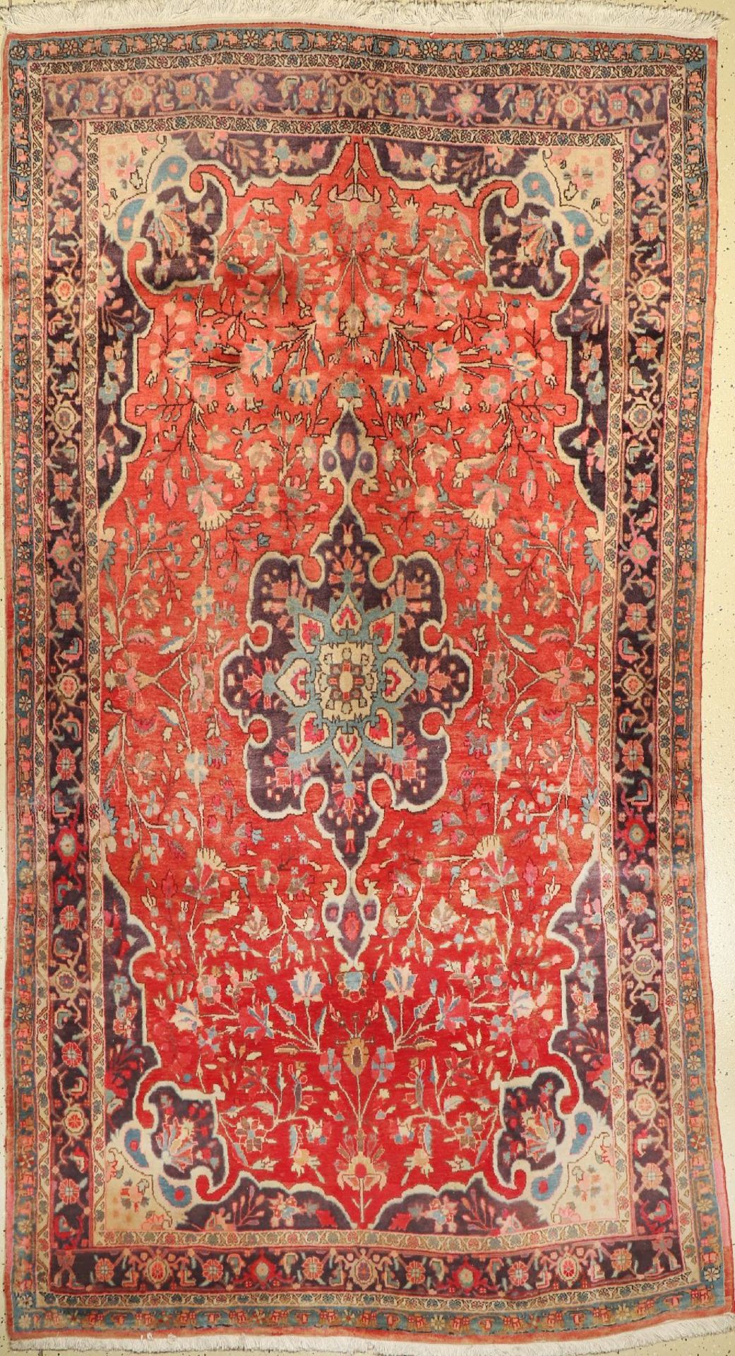 Bidjar alt, Persien, ca. 50 Jahre, Wolle auf Baumwolle, ca. 280 x 147 cm, EHZ: 2-3, verblaßtBidjar