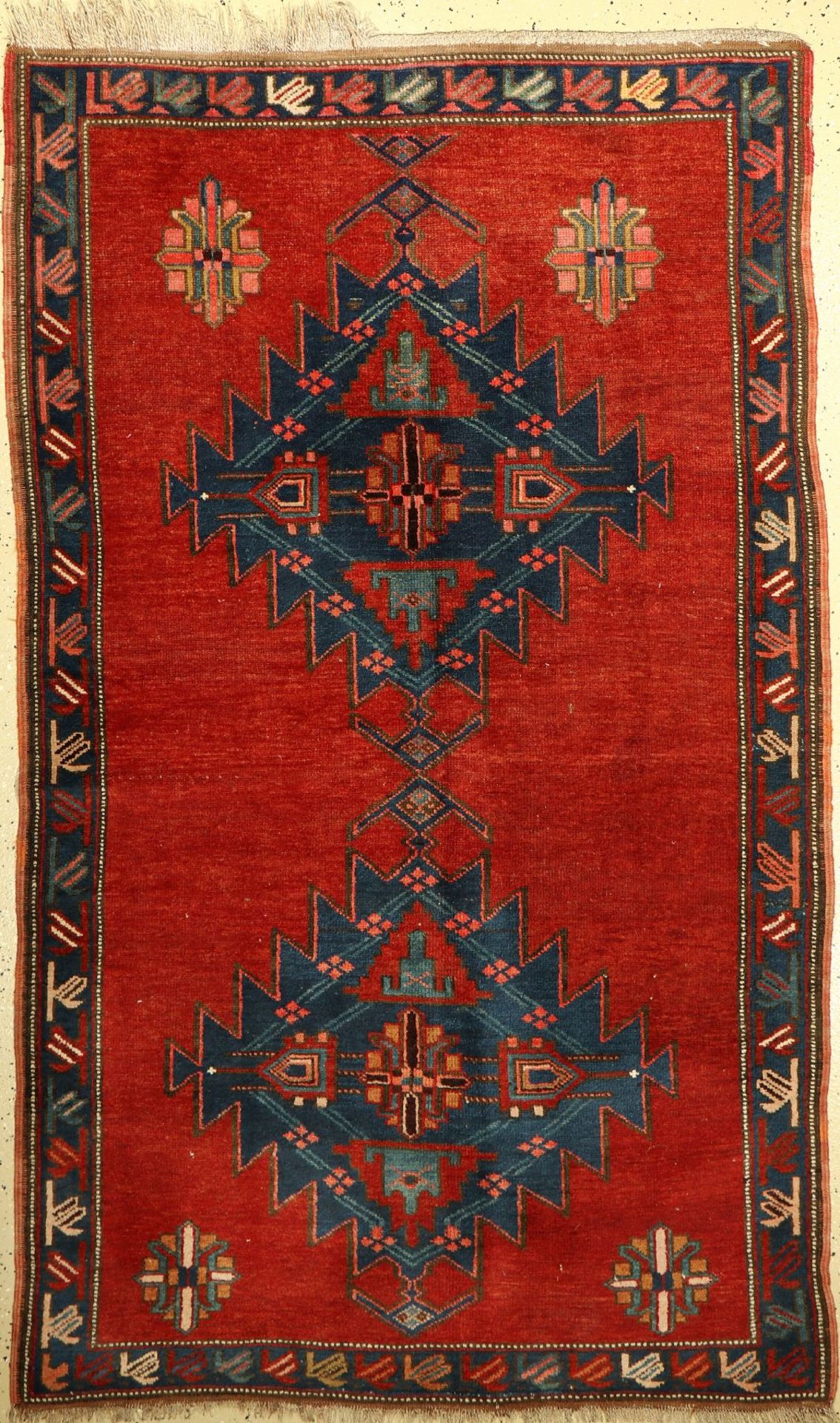 Armenischer Kasak alt, Kaukasus, um 1930, Wolle auf Wolle, ca. 212 x 126 cm, EHZ: 3Armenian Kasak