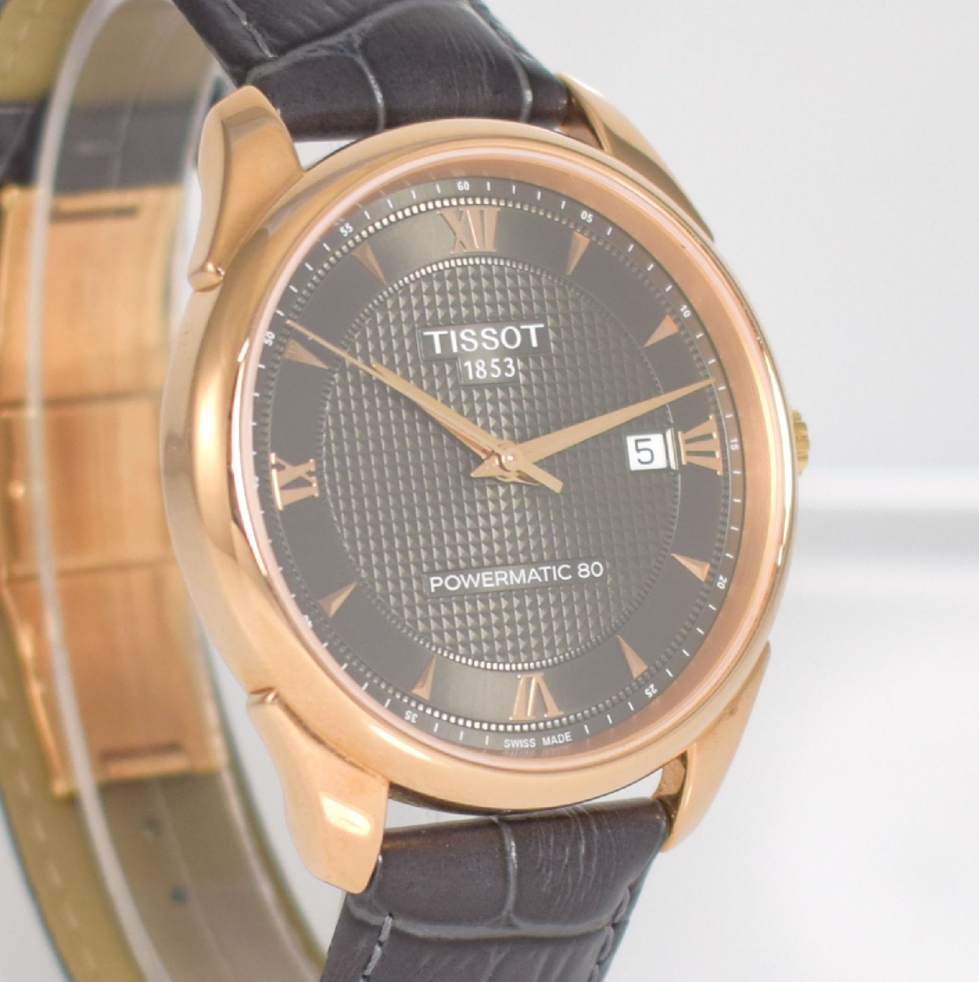 TISSOT Powermatic 80 Herrenarmbanduhr in RG 750/000, Schweiz verk. lt. beil. Gar.-Karte 01/2003, - Bild 5 aus 8