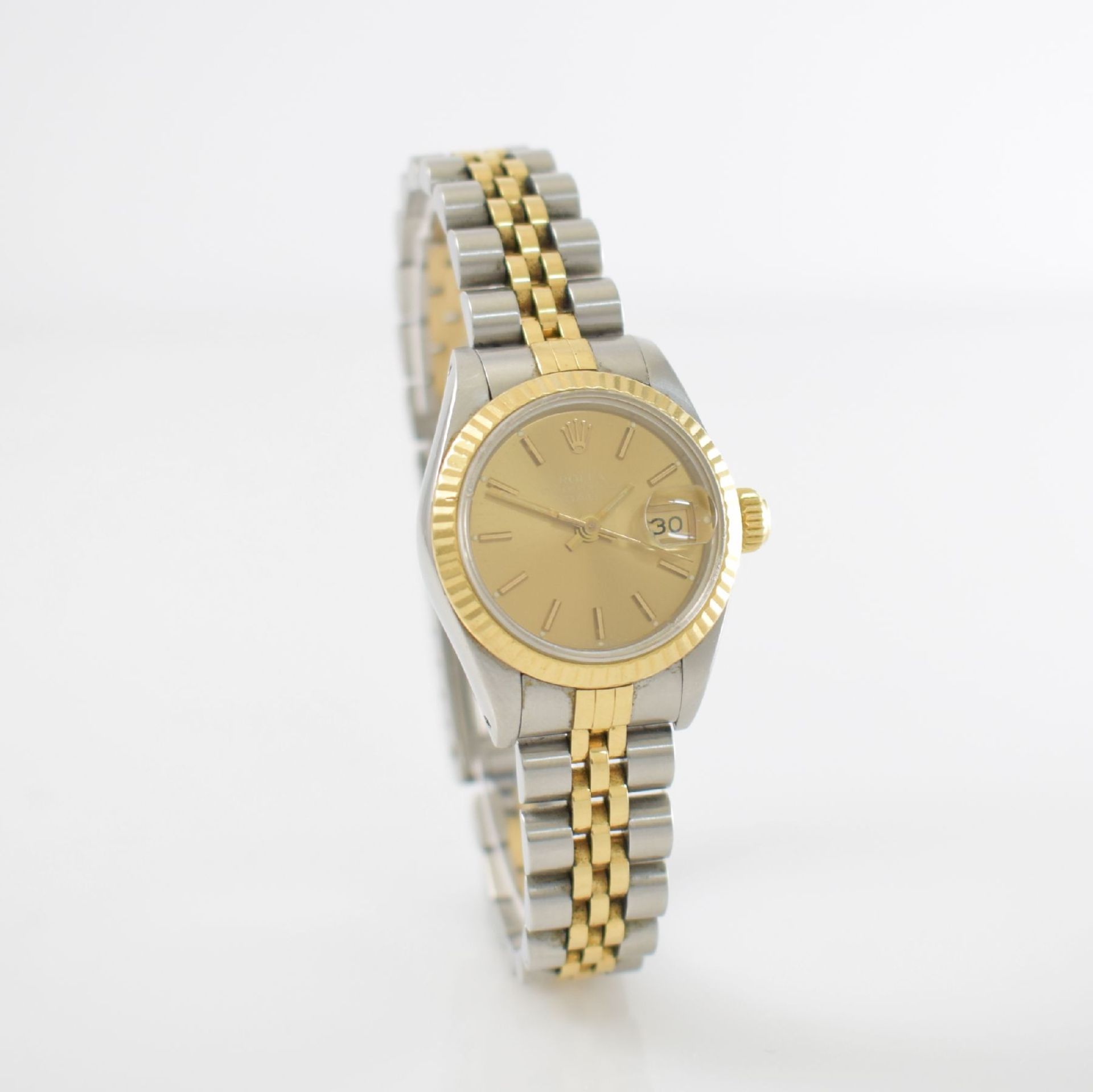 ROLEX Damenarmbanduhr Oyster Perpetual Date, Automatik, Ref. 69173, Edelstahl/Gold kombiniert - Bild 5 aus 6