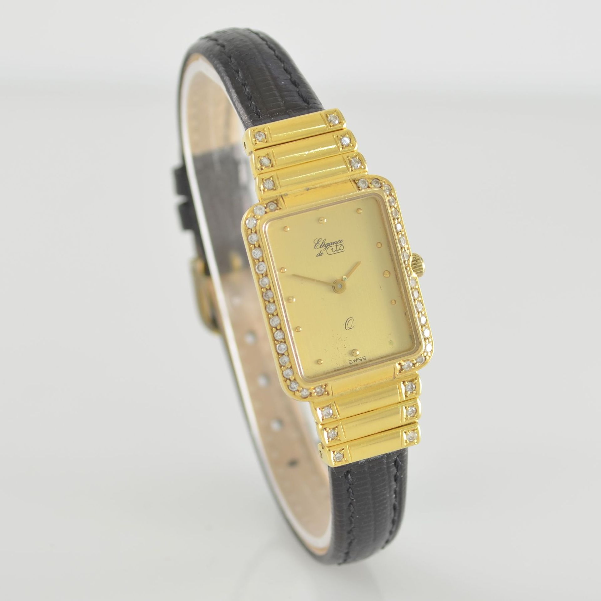 ELEGANCE DE CITO Damenarmbanduhr in GG 750/000, Schweiz um 1995, quarz, Boden aufgedr., Lün. & - Bild 5 aus 6