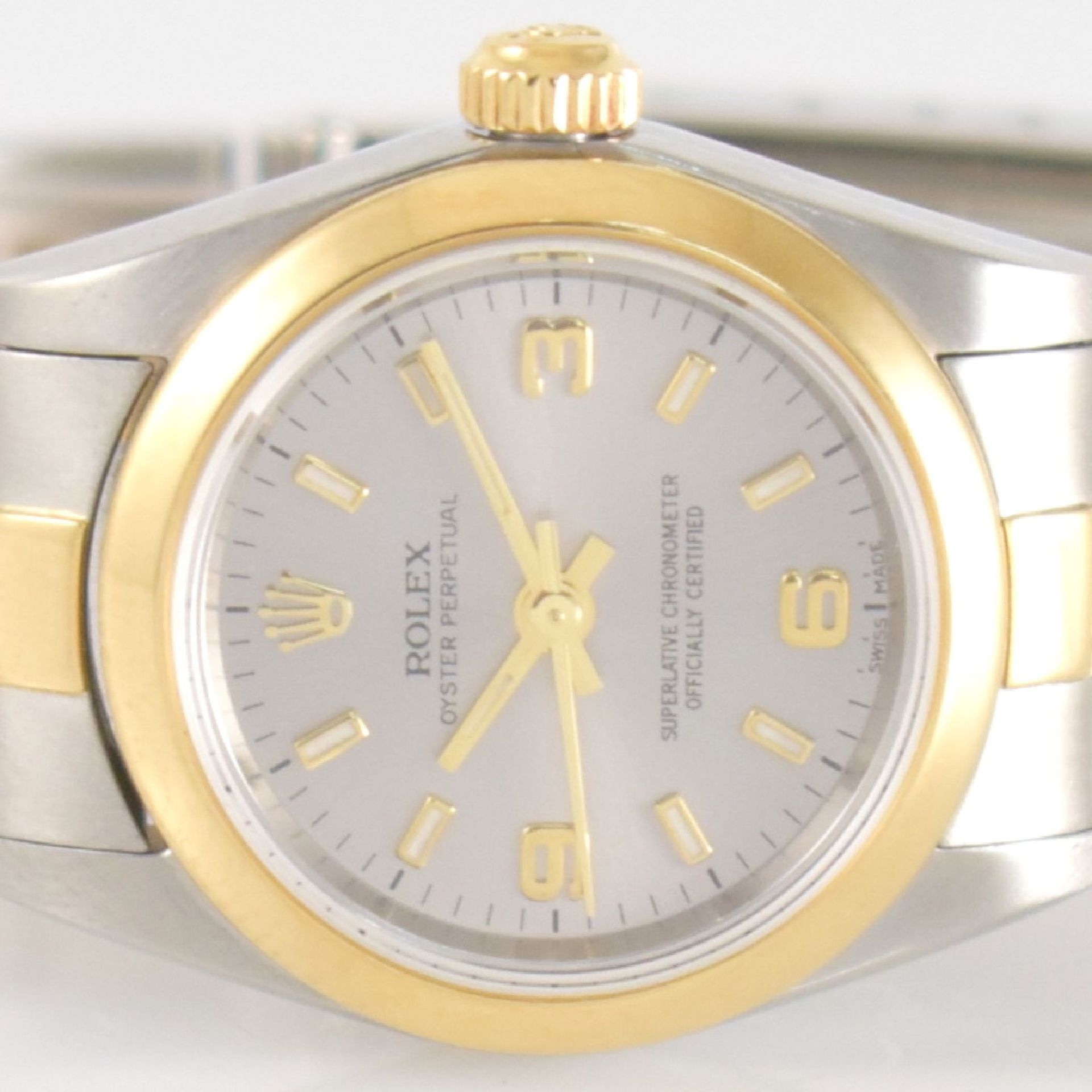 ROLEX Oyster Perpetual Damenarmbanduhr, Schweiz um 2001, Automatik, Ref. 76183, Edelstahl/Gold komb. - Bild 2 aus 7