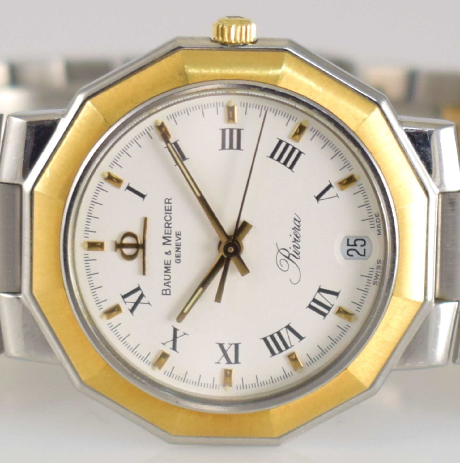 BAUME & MERCIER Armbanduhr Serie Riviera, Ref. 5131.038, Edelstahl/Gold komb. inkl. Gliederband m. - Bild 2 aus 9