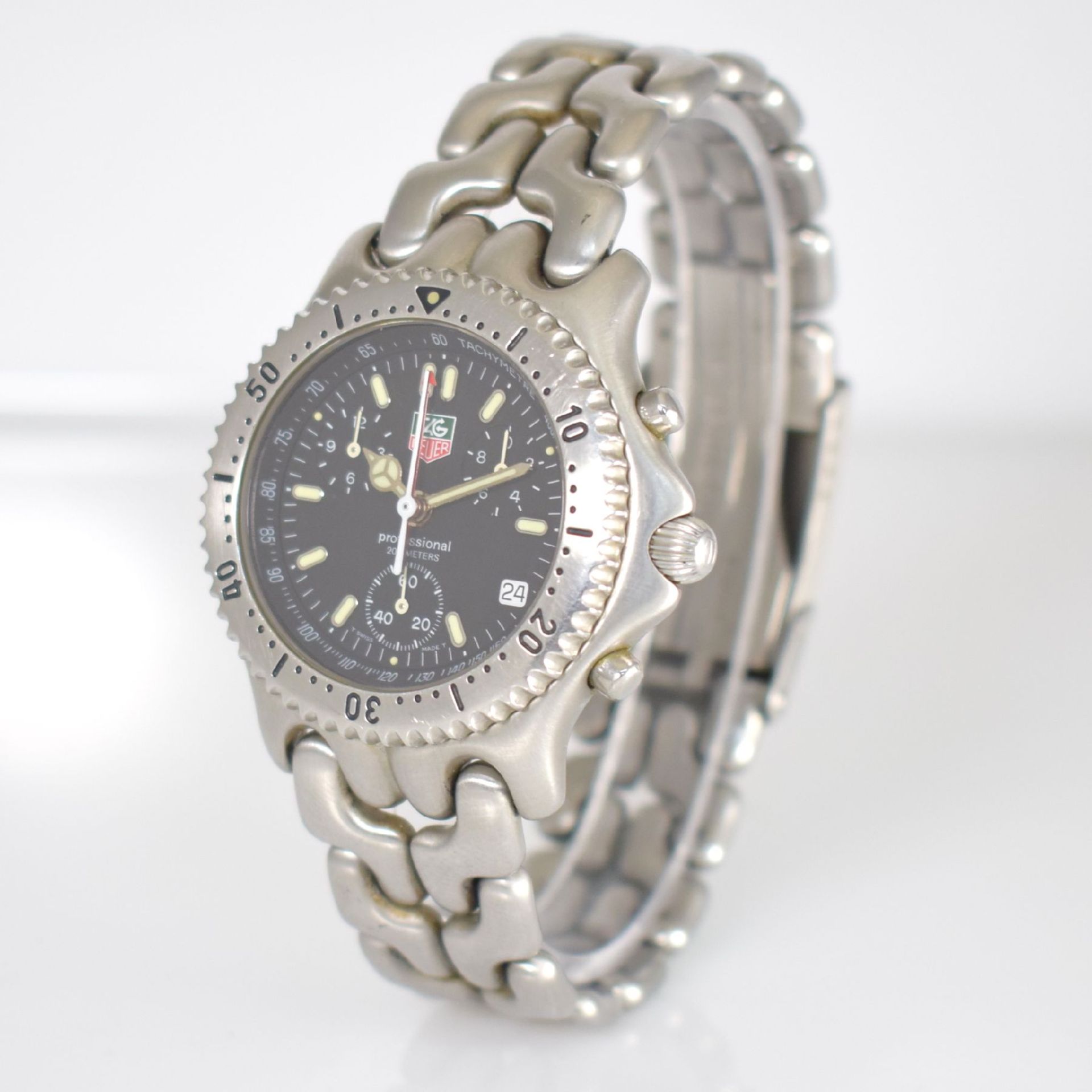 TAG HEUER Armbandchronograph Serie Professional, Schweiz um 1995, Ref. CG1110-0, Edelstahlgeh. inkl. - Image 4 of 8
