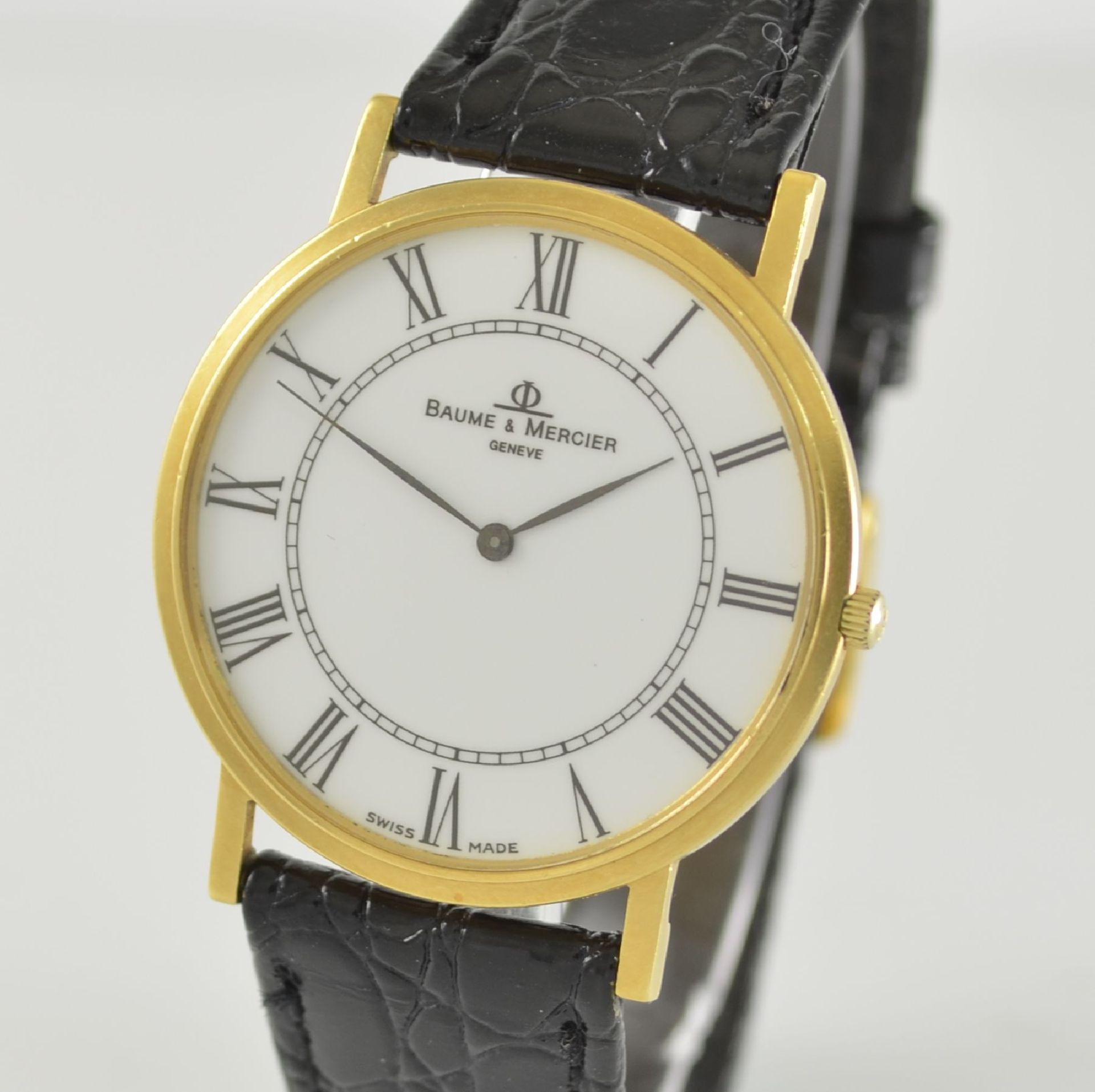 BAUME & MERCIER Armbanduhr Serie Classima in GG 750/000, Schweiz um 2000, 2-teil. Goldgeh., Boden - Bild 4 aus 6