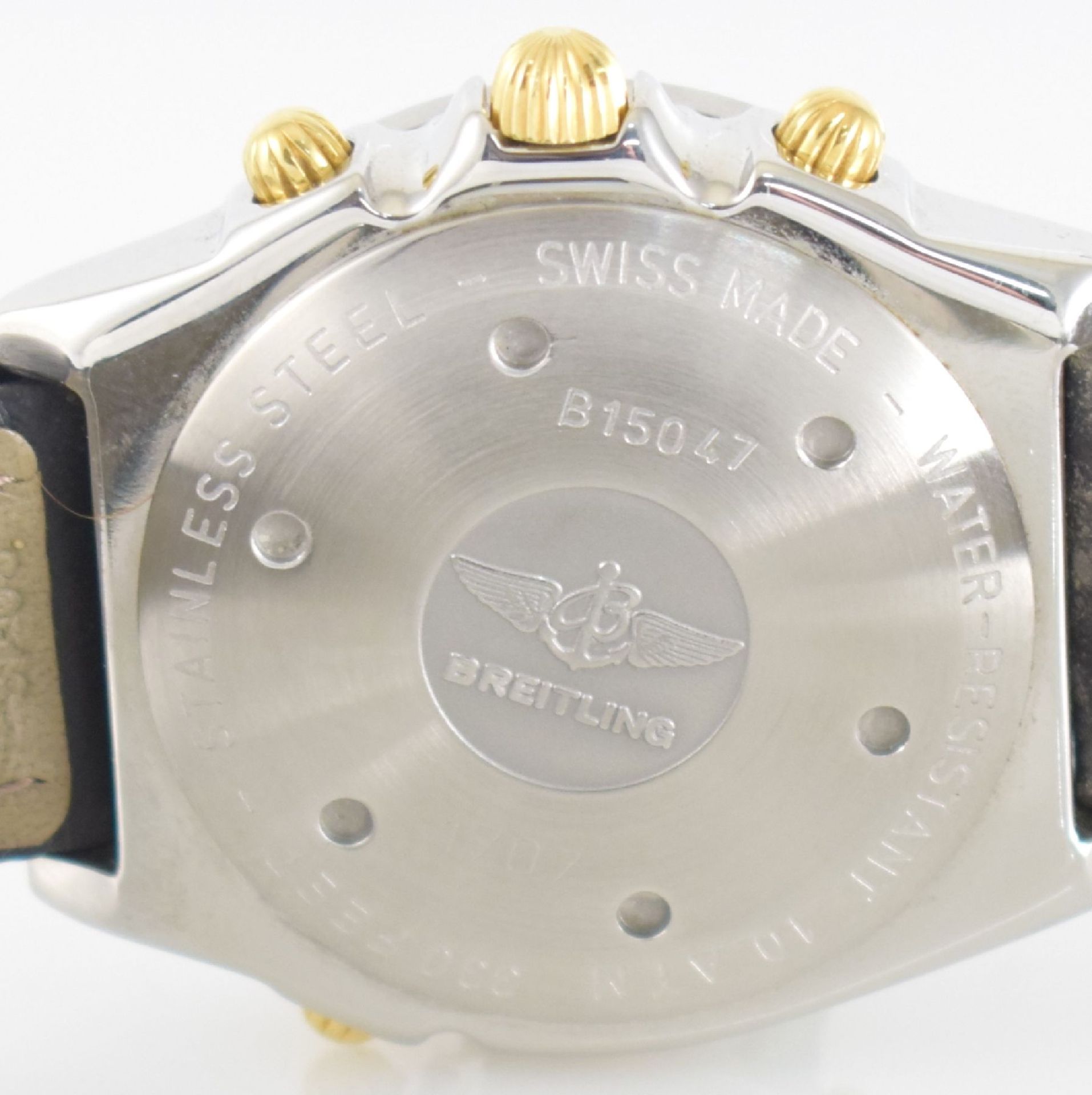 BREITLING Duograph Herrenarmbanduhr in Stahl/Gold, Schweiz um 1995, Ref. B15047, Automatik, verschr. - Bild 8 aus 10