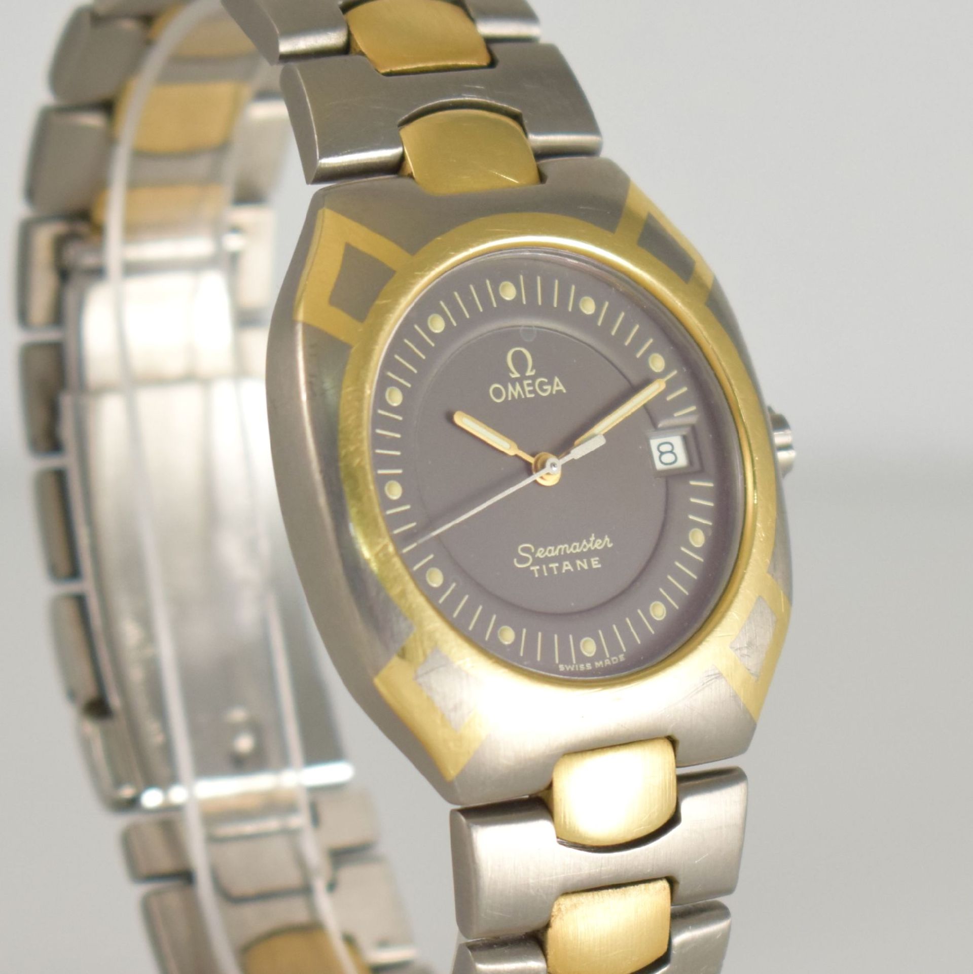 OMEGA Herrenarmbanduhr Modell Seamaster Titane Polaris, Schweiz um 1989, Ref. 3961100/3961121, - Bild 5 aus 7