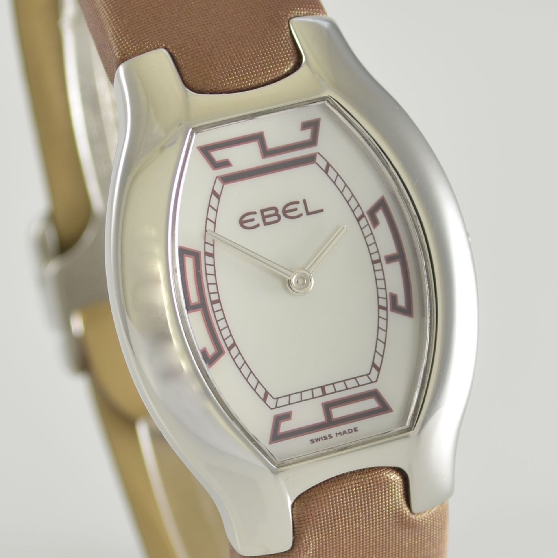 EBEL Beluga Damenarmbanduhr, Schweiz um 2005, quarz, Edelstahlgeh. inkl. orig. Lederband m. orig. - Bild 6 aus 6