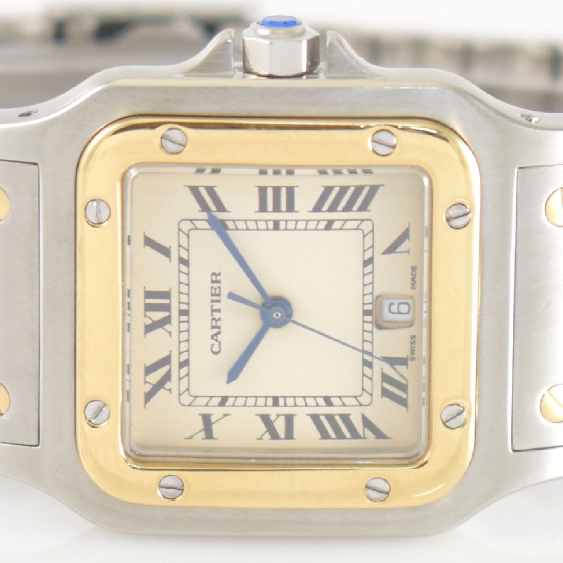 CARTIER Santos Galbee Armbanduhr in Edelstahl & GG 750/000, Schweiz um 1995, quarz, Boden 8-fach - Image 2 of 6