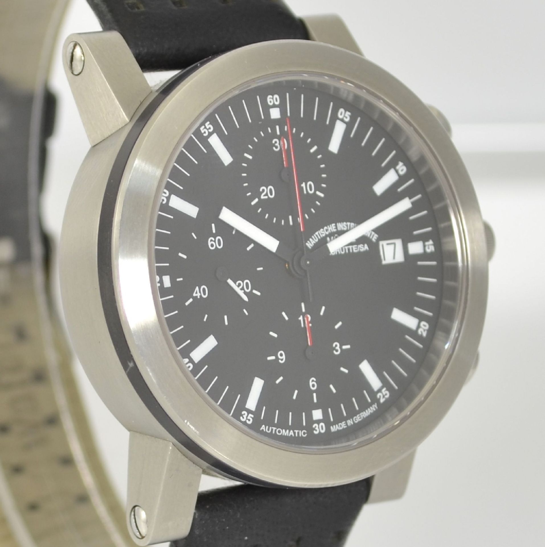 MÜHLE GLASHÜTTE Armbandchronograph in Stahl, Deutschland/Schweiz um 2005, Automatik, beids. vergl. - Bild 5 aus 9