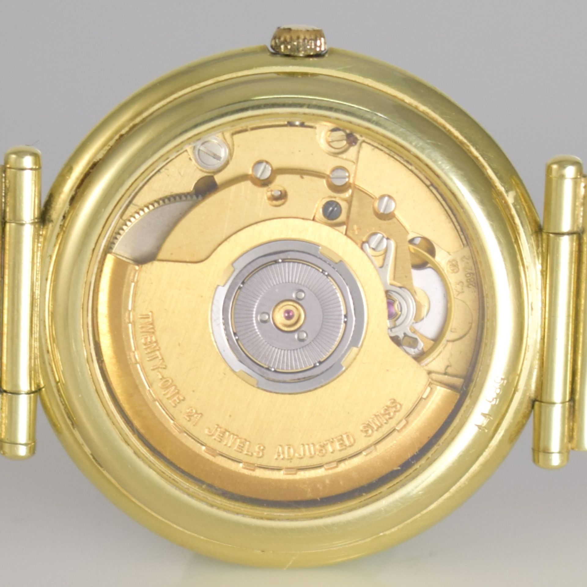 CROISIER Goldbanduhr in GG 585/000, Automatik, Schweiz um 1990, Lünette aufw. m. 12 Diamanten - Bild 6 aus 6