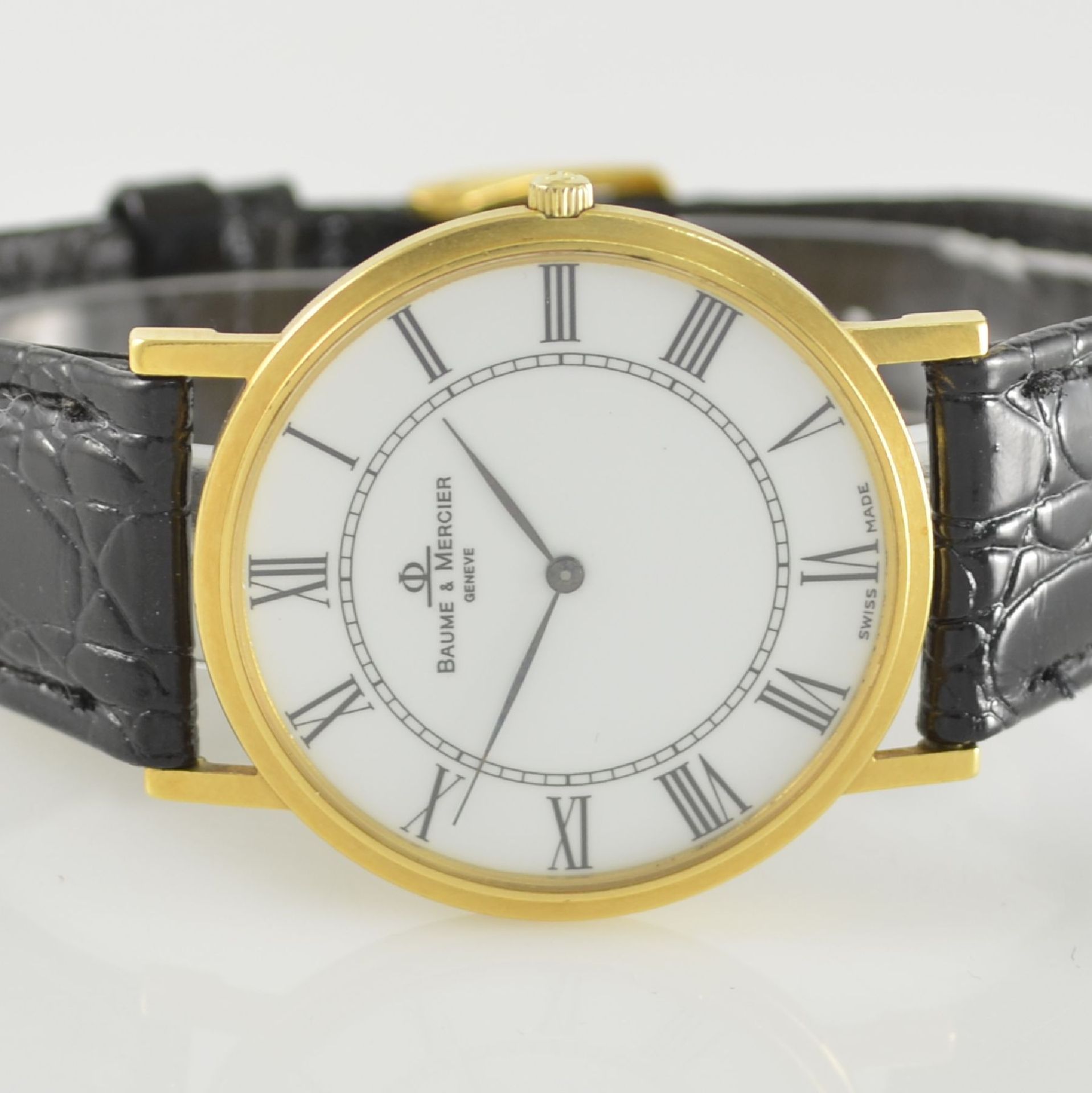 BAUME & MERCIER Armbanduhr Serie Classima in GG 750/000, Schweiz um 2000, 2-teil. Goldgeh., Boden - Bild 2 aus 6