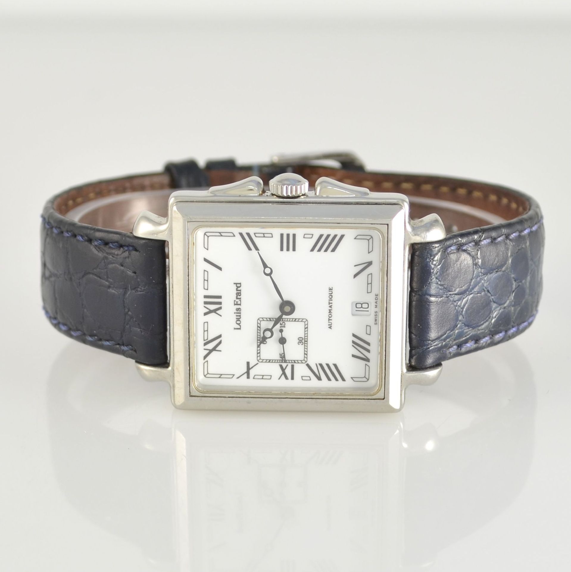 LOUIS ERARD Herrenarmbanduhr, Automatik, Schweiz um 2000, Ref. 59132, Edelstahlgeh., Boden &