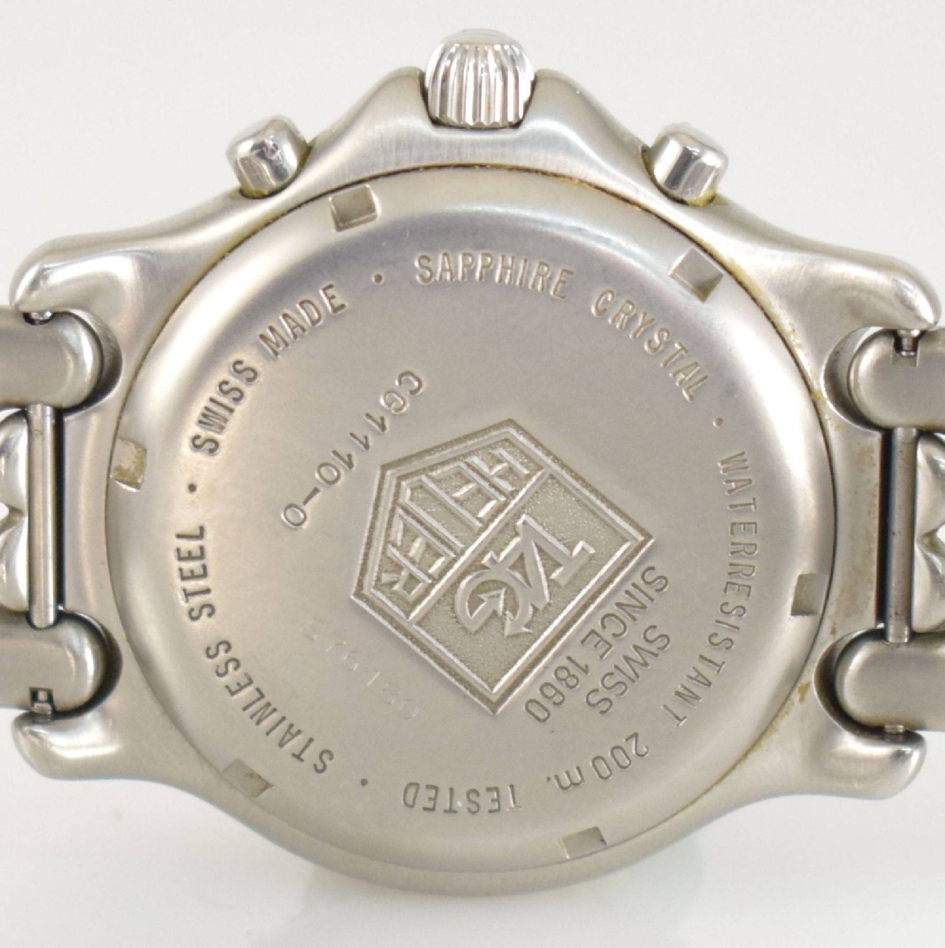 TAG HEUER Armbandchronograph Serie Professional, Schweiz um 1995, Ref. CG1110-0, Edelstahlgeh. inkl. - Image 7 of 8