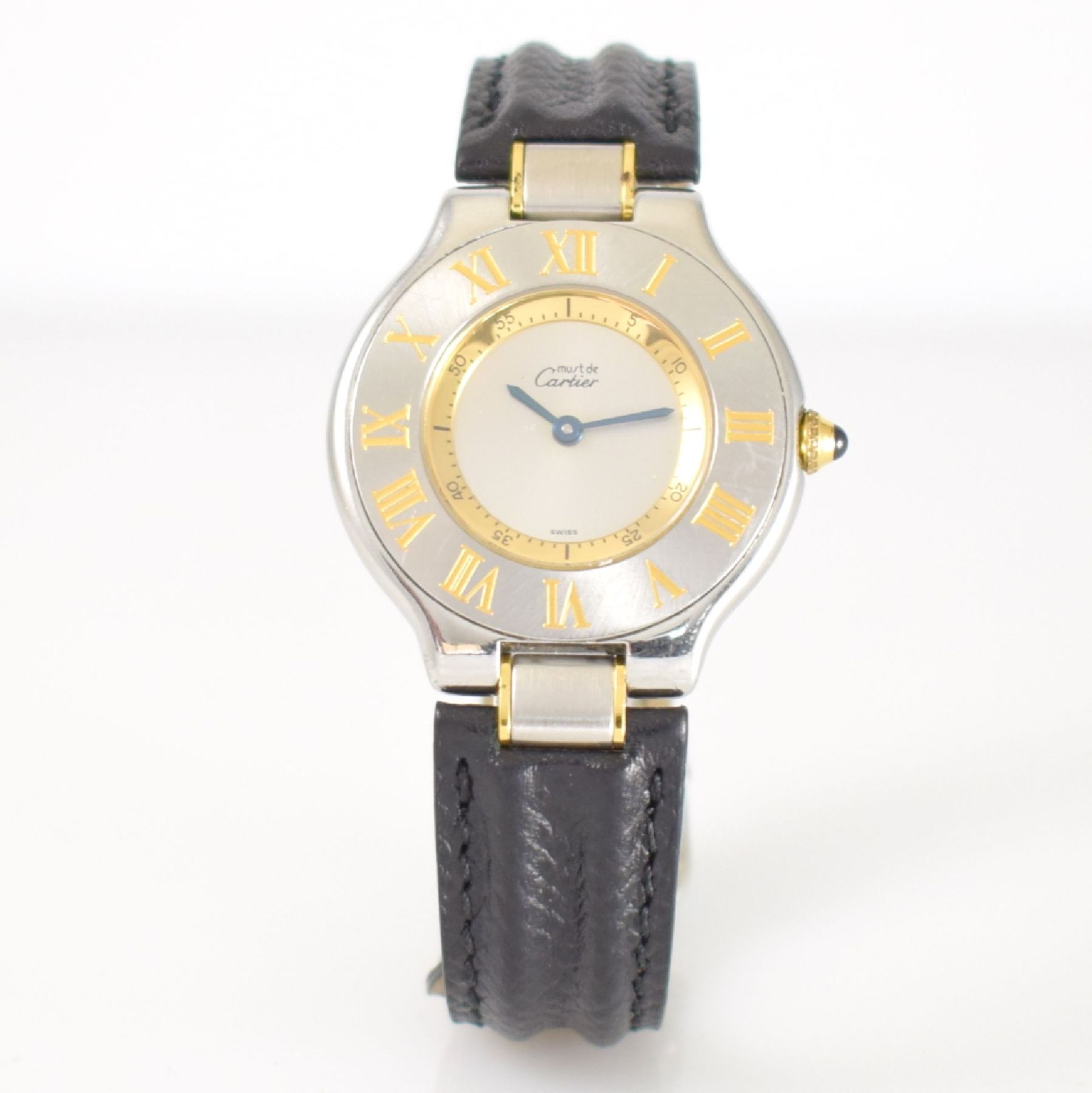 CARTIER Damenarmbanduhr Linie 21, Schweiz um 2000, Ref. 1330, quarz, Edelstahlgeh. inkl. orig. - Image 3 of 9