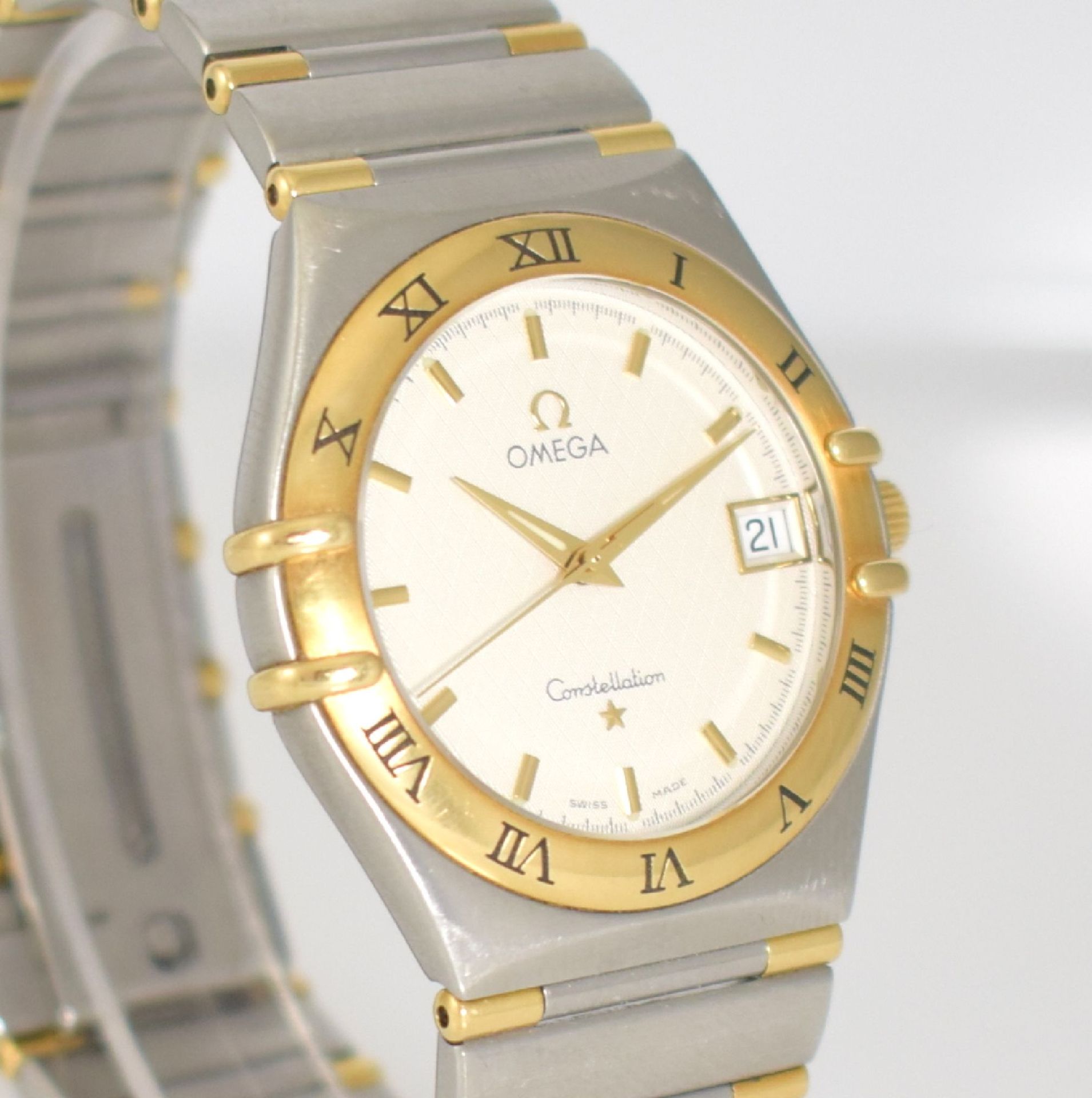 OMEGA Constellation Herrenarmbanduhr, Ref. 13123000, quarz, Edelstahl/Gold komb. Geh. inkl. - Bild 5 aus 8