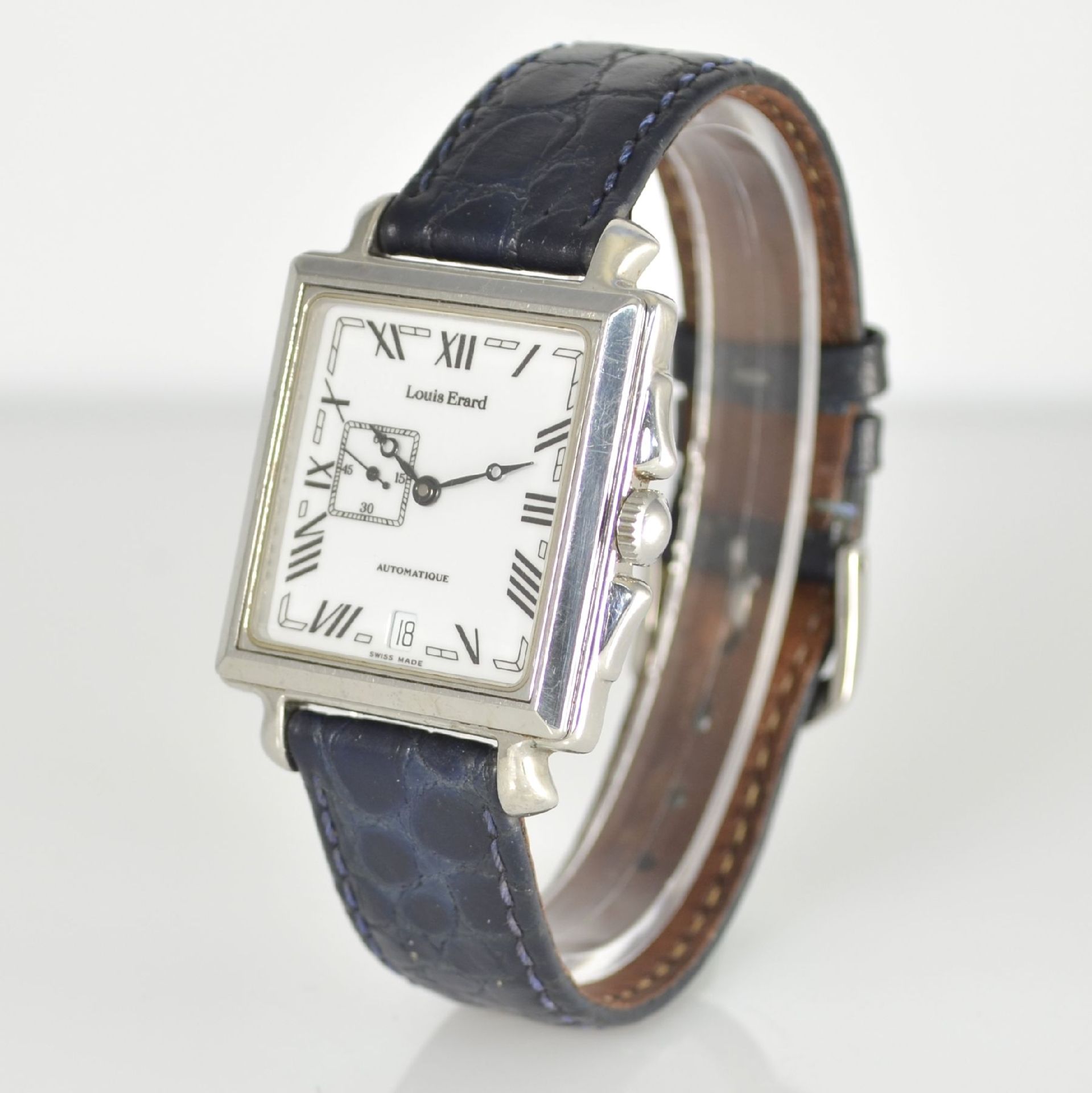 LOUIS ERARD Herrenarmbanduhr, Automatik, Schweiz um 2000, Ref. 59132, Edelstahlgeh., Boden & - Bild 4 aus 6