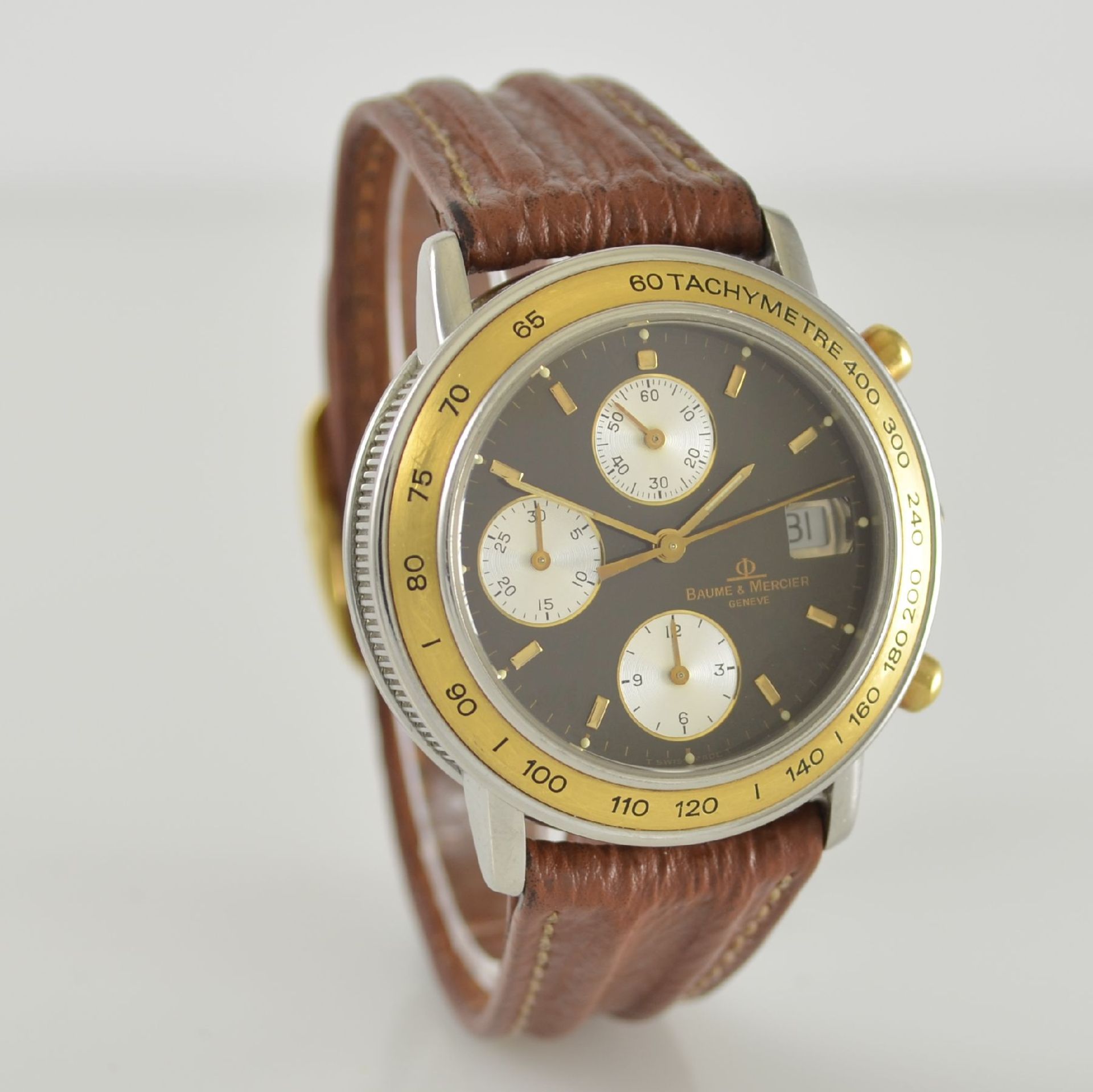 BAUME & MERCIER Armbandchronograph, Schweiz um 1990, Automatik, Edelstahl/Gold kombiniert inkl. - Image 5 of 6