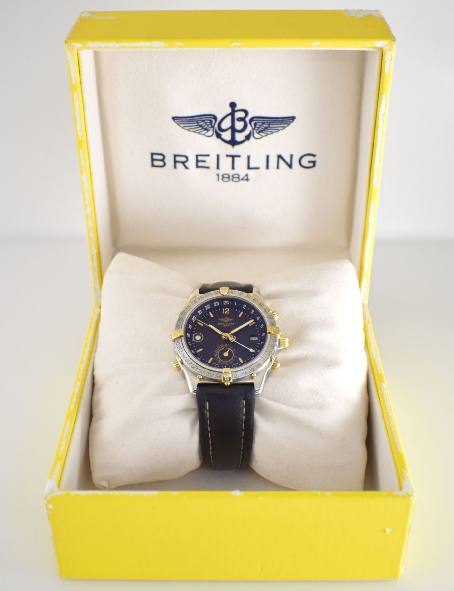 BREITLING Duograph Herrenarmbanduhr in Stahl/Gold, Schweiz um 1995, Ref. B15047, Automatik, verschr. - Bild 9 aus 10