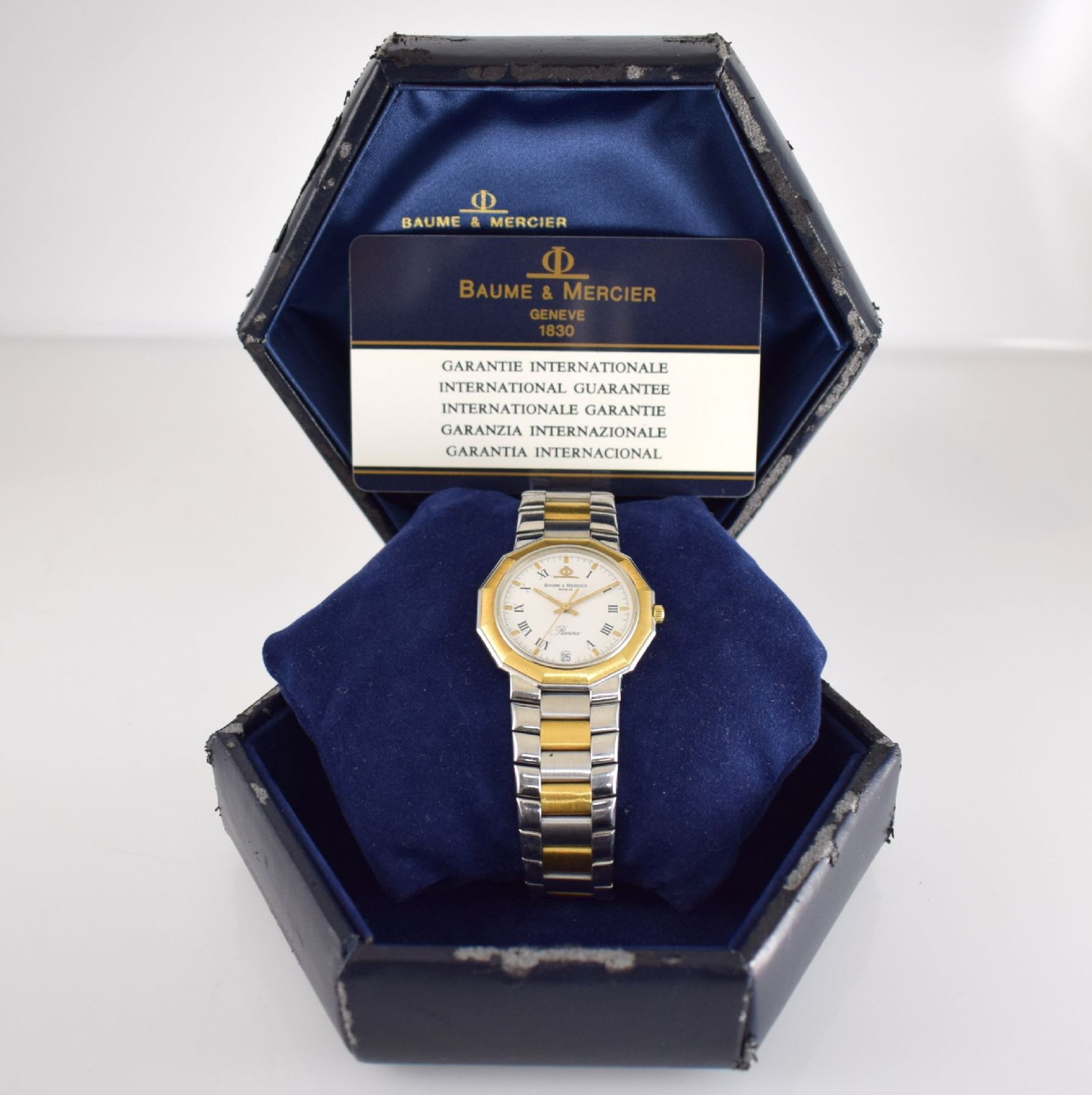 BAUME & MERCIER Armbanduhr Serie Riviera, Ref. 5131.038, Edelstahl/Gold komb. inkl. Gliederband m. - Bild 9 aus 9
