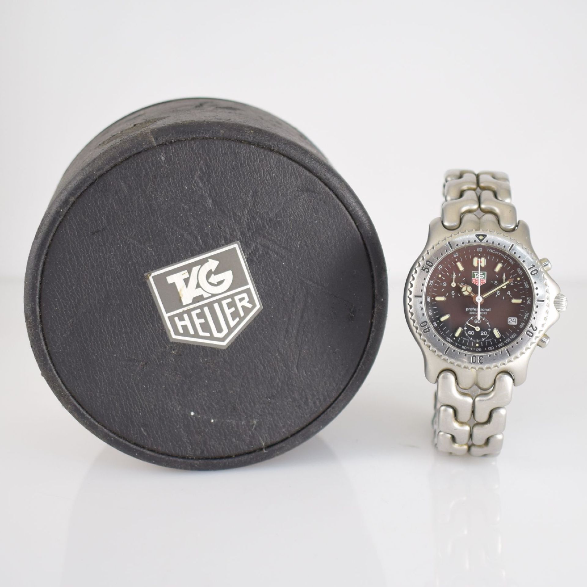 TAG HEUER Armbandchronograph Serie Professional, Schweiz um 1995, Ref. CG1110-0, Edelstahlgeh. inkl. - Image 8 of 8