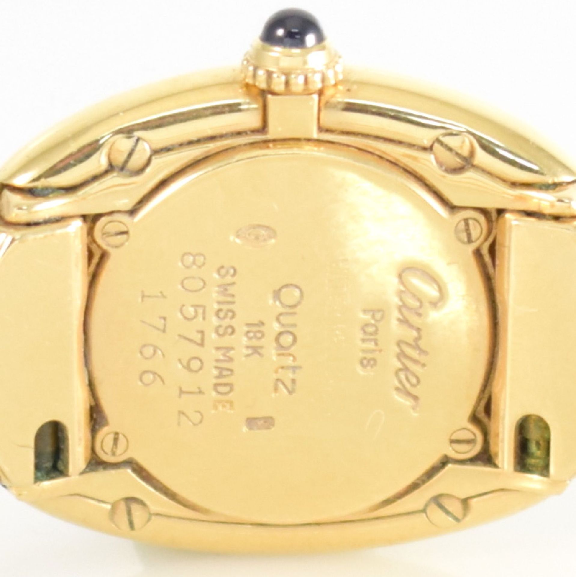 CARTIER Damenarmbanduhr Baignoire in GG 750/000, Schweiz um 2000, Ref. 8057912, quarz, orig. - Bild 7 aus 8