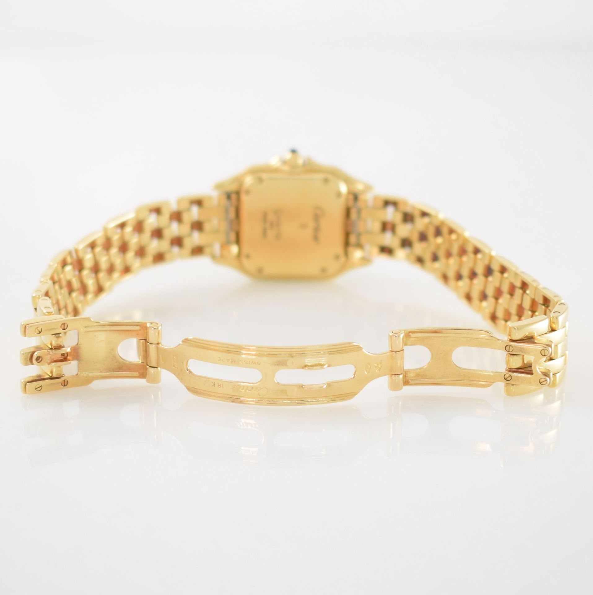 CARTIER Panthere Damenarmbanduhr in GG 750/000, Schweiz um 1985, quarz, 8-fach verschr. Gehäuse, - Bild 6 aus 7