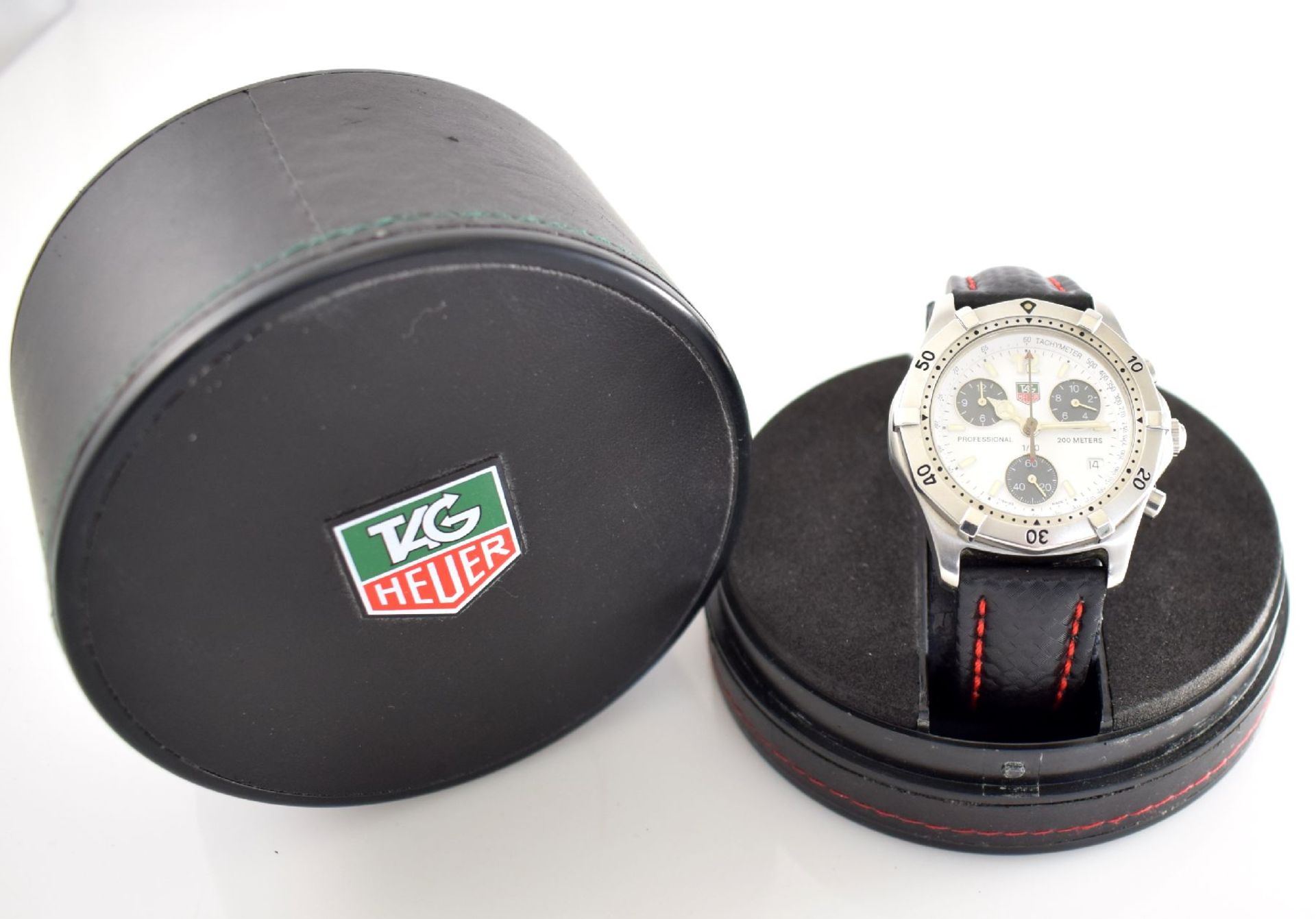 TAG HEUER Herrenarmbanduhr mit Chronograph, Schweiz um 1990, verschr. Geh. Ref. CK1111, eins. drehb. - Bild 6 aus 6