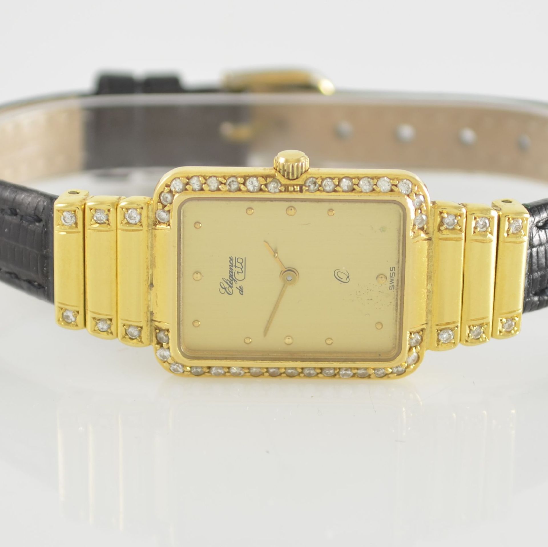 ELEGANCE DE CITO Damenarmbanduhr in GG 750/000, Schweiz um 1995, quarz, Boden aufgedr., Lün. & - Bild 2 aus 6