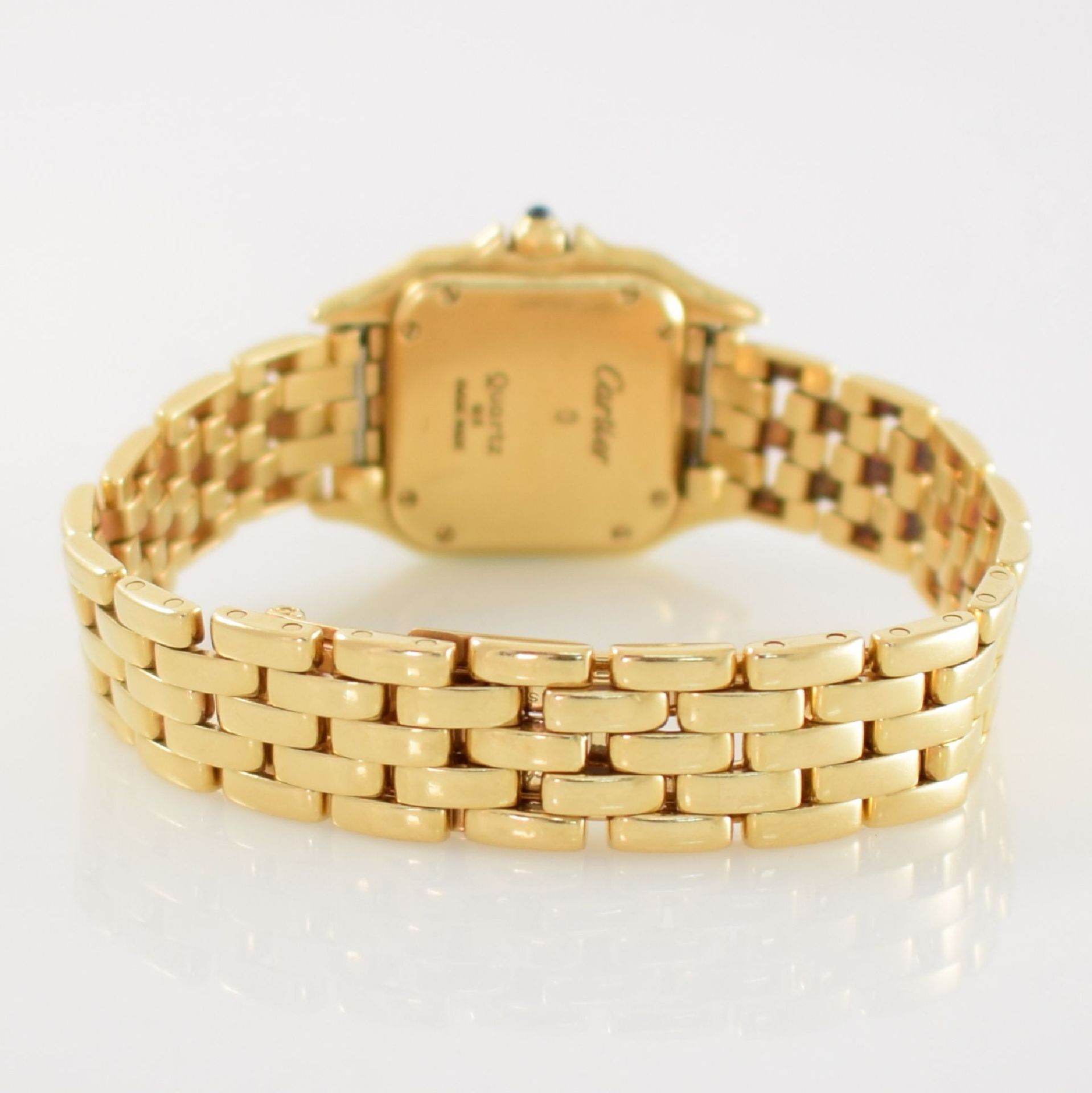 CARTIER Panthere Damenarmbanduhr in GG 750/000, Schweiz um 1985, quarz, 8-fach verschr. Gehäuse, - Bild 5 aus 7