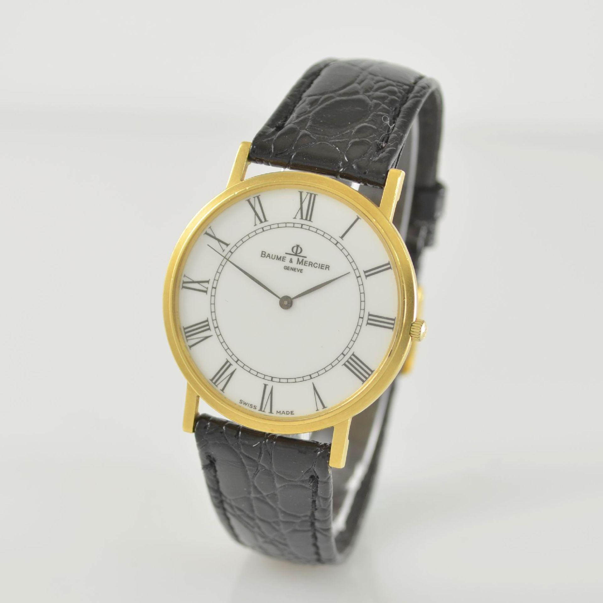 BAUME & MERCIER Armbanduhr Serie Classima in GG 750/000, Schweiz um 2000, 2-teil. Goldgeh., Boden - Bild 3 aus 6