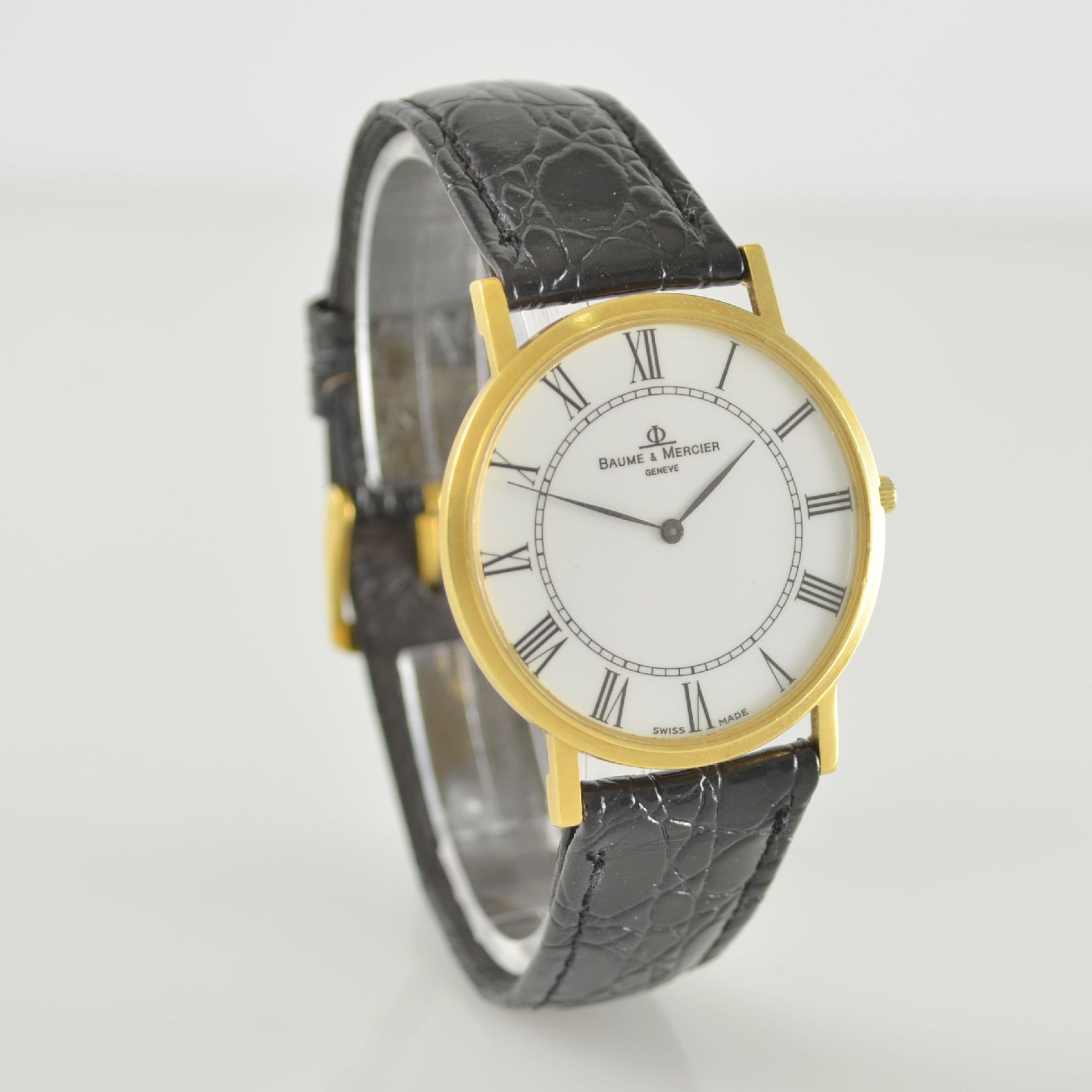 BAUME & MERCIER Armbanduhr Serie Classima in GG 750/000, Schweiz um 2000, 2-teil. Goldgeh., Boden - Bild 5 aus 6